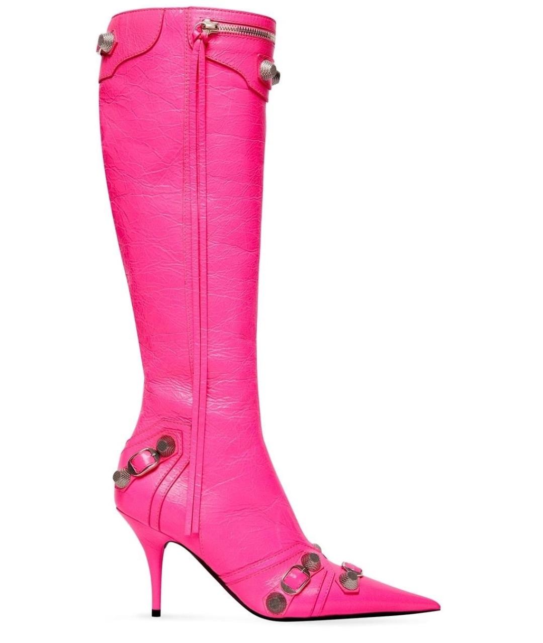 BALENCIAGA Розовые кожаные сапоги, фото 5
