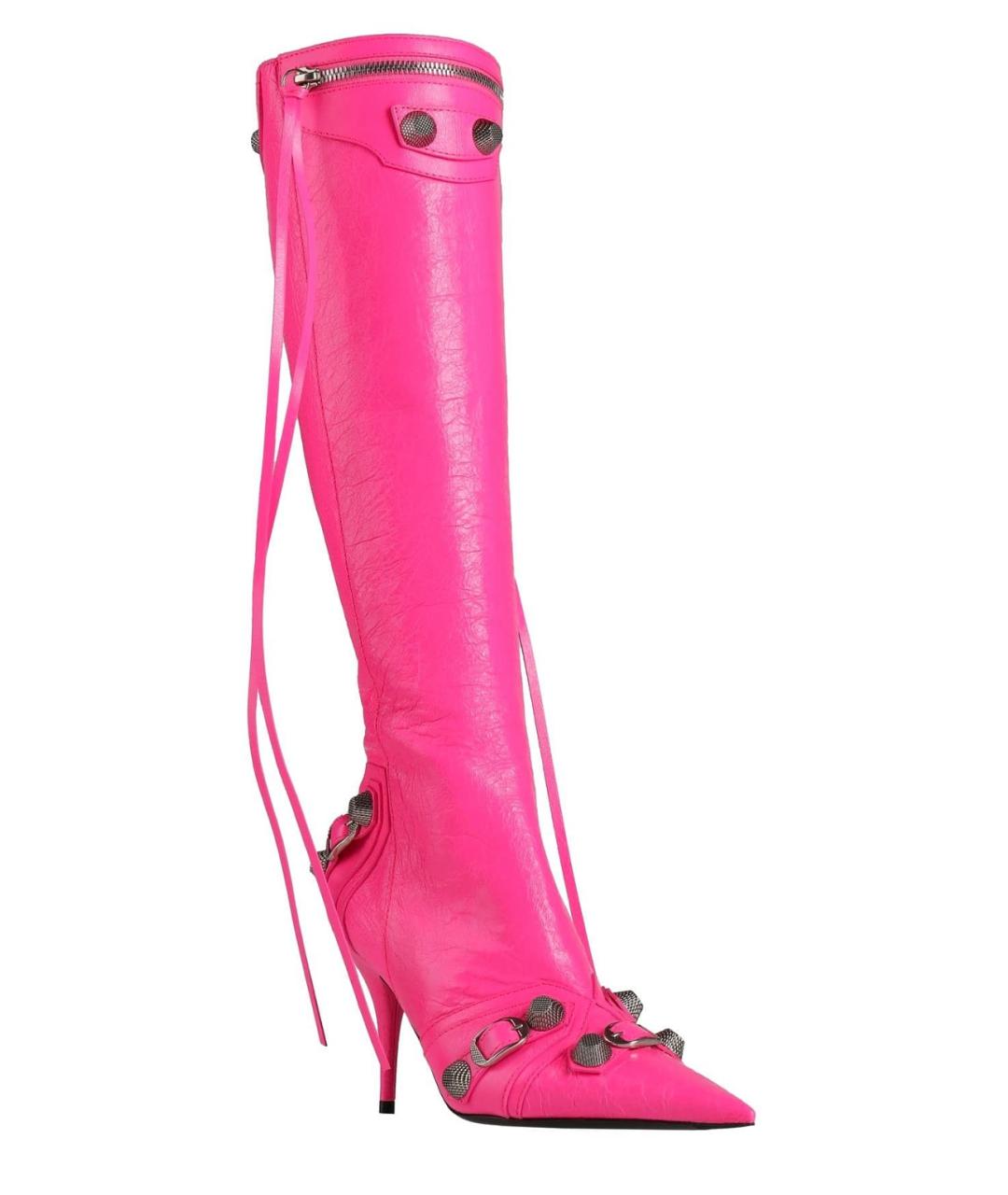 BALENCIAGA Розовые кожаные сапоги, фото 2