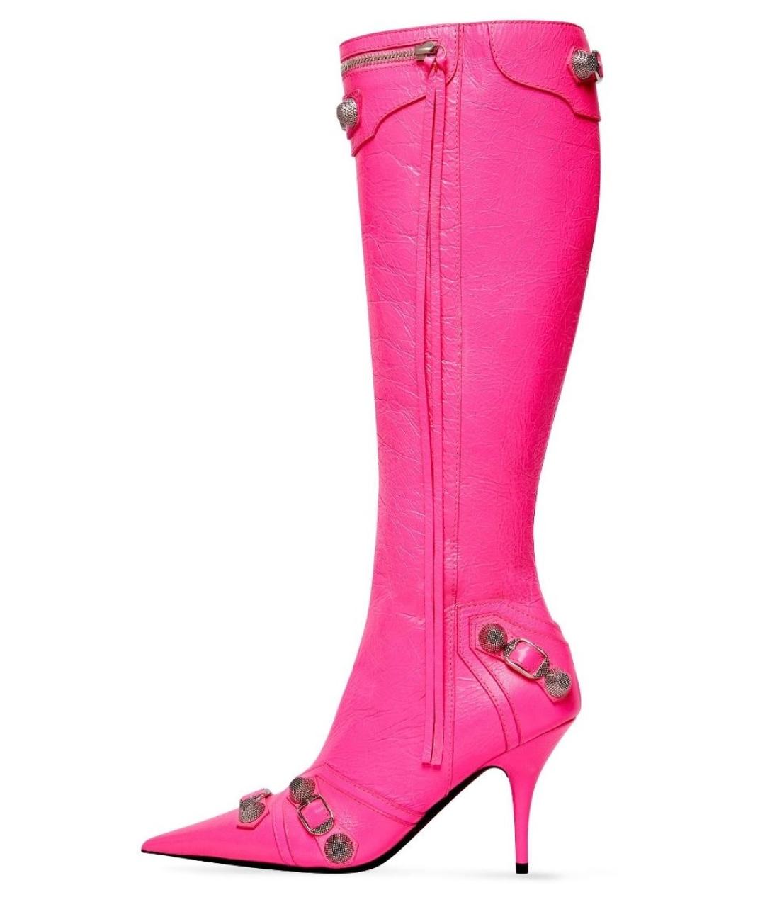 BALENCIAGA Розовые кожаные сапоги, фото 7