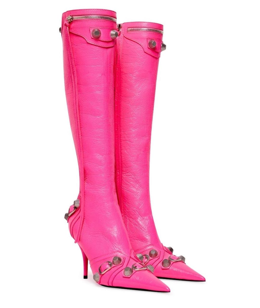 BALENCIAGA Розовые кожаные сапоги, фото 6