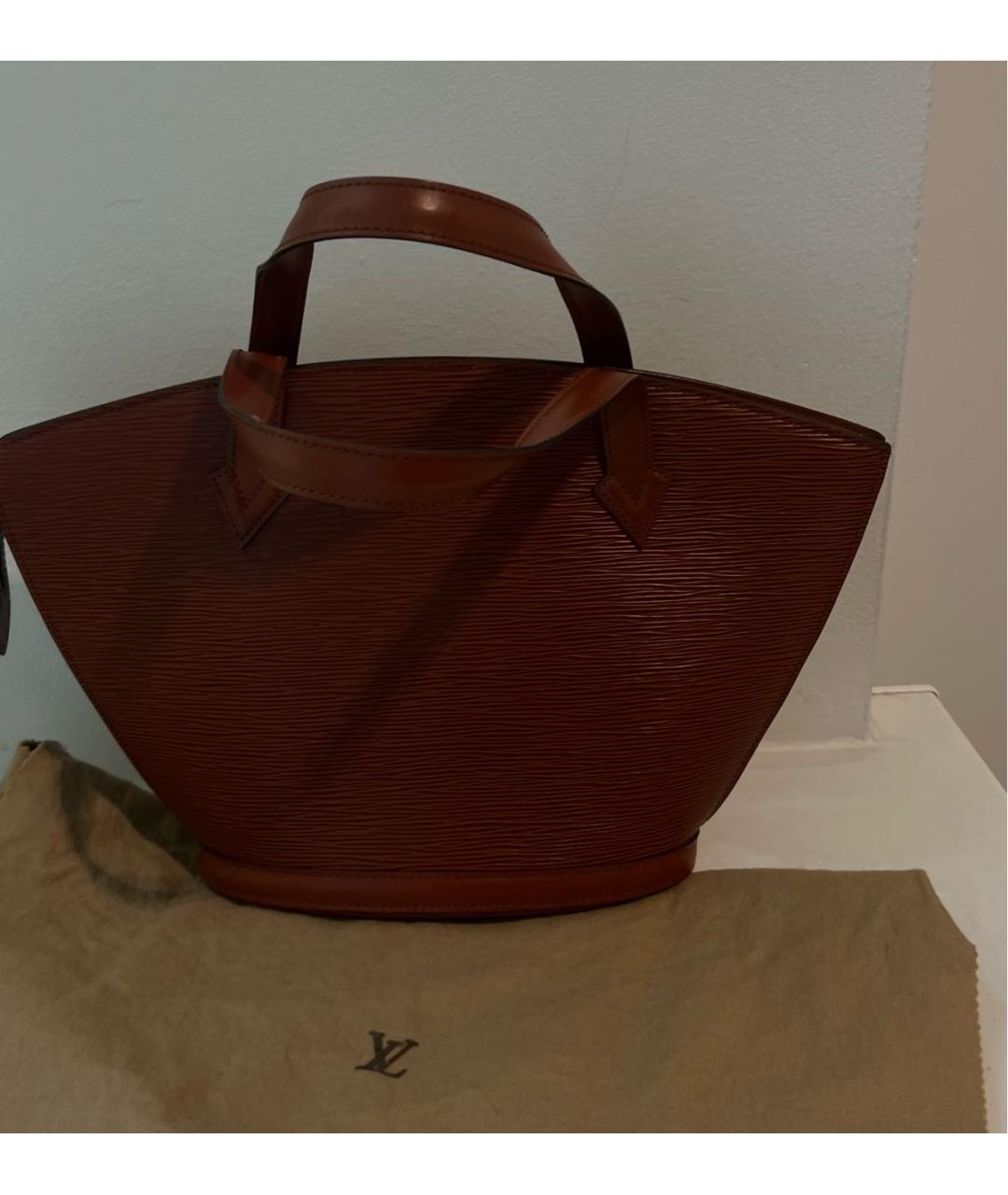 LOUIS VUITTON Коричневая кожаная сумка через плечо, фото 3
