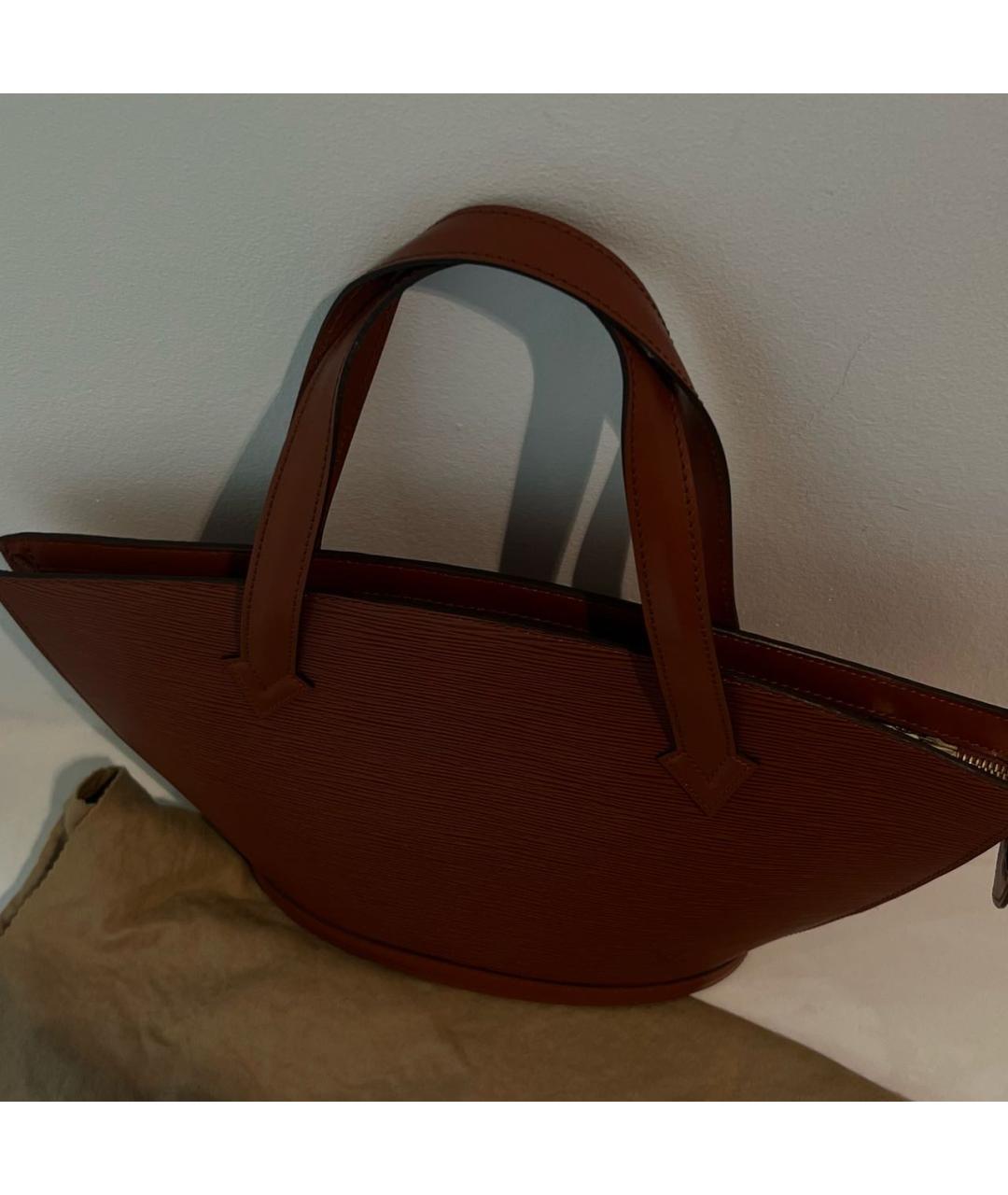 LOUIS VUITTON Коричневая кожаная сумка через плечо, фото 4