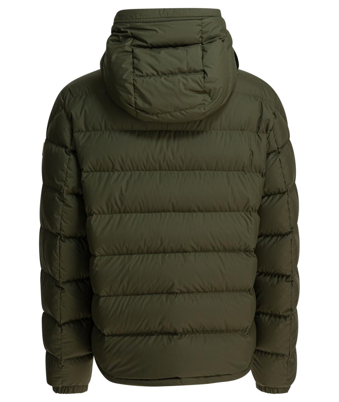 MONCLER Зеленый полиэстеровый пуховик, фото 2