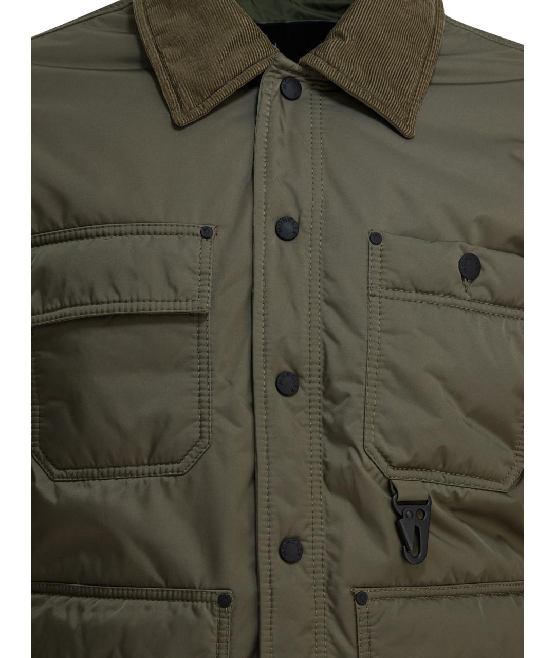 MONCLER GRENOBLE Зеленая полиэстеровая куртка, фото 3