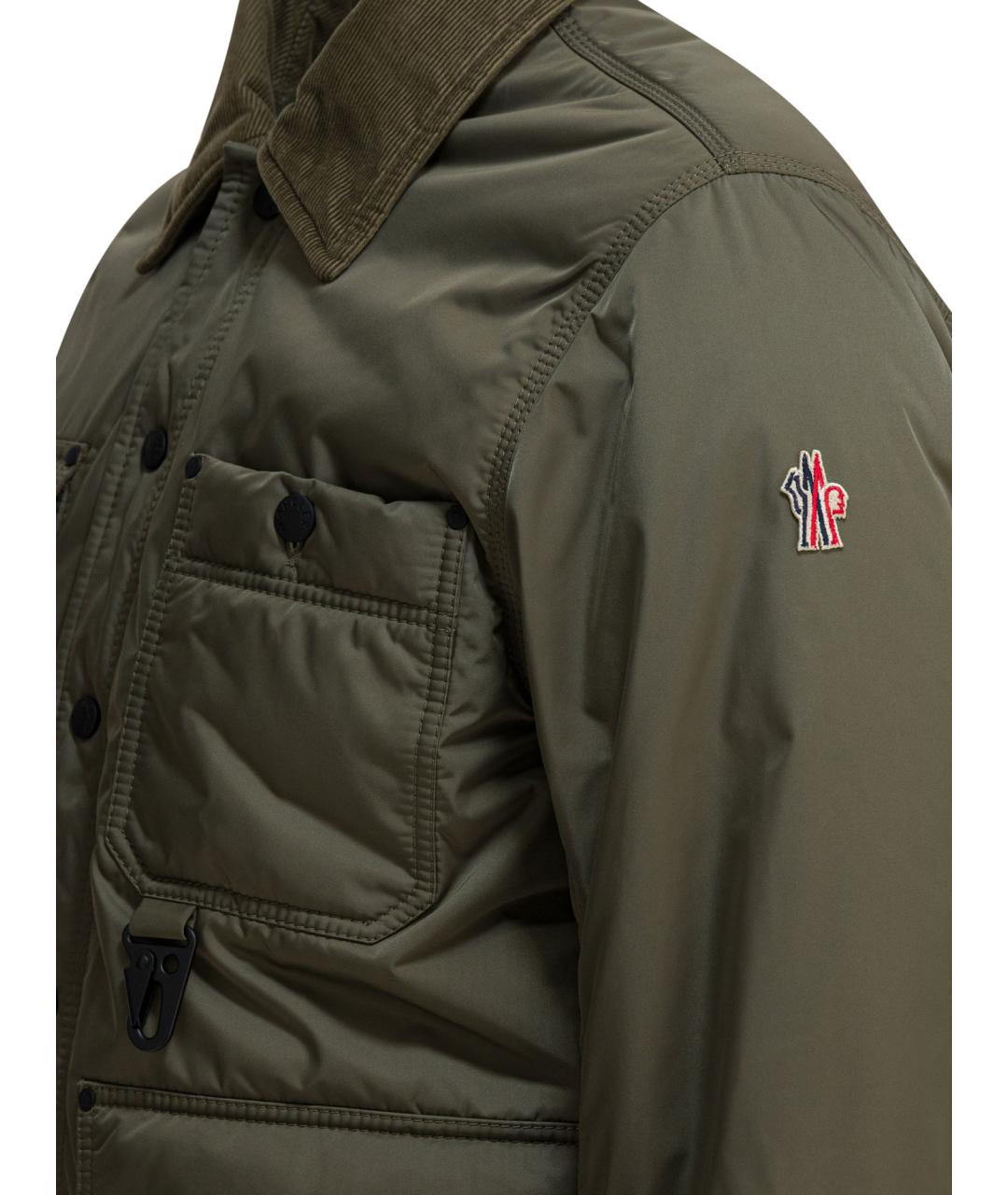 MONCLER GRENOBLE Зеленая полиэстеровая куртка, фото 4