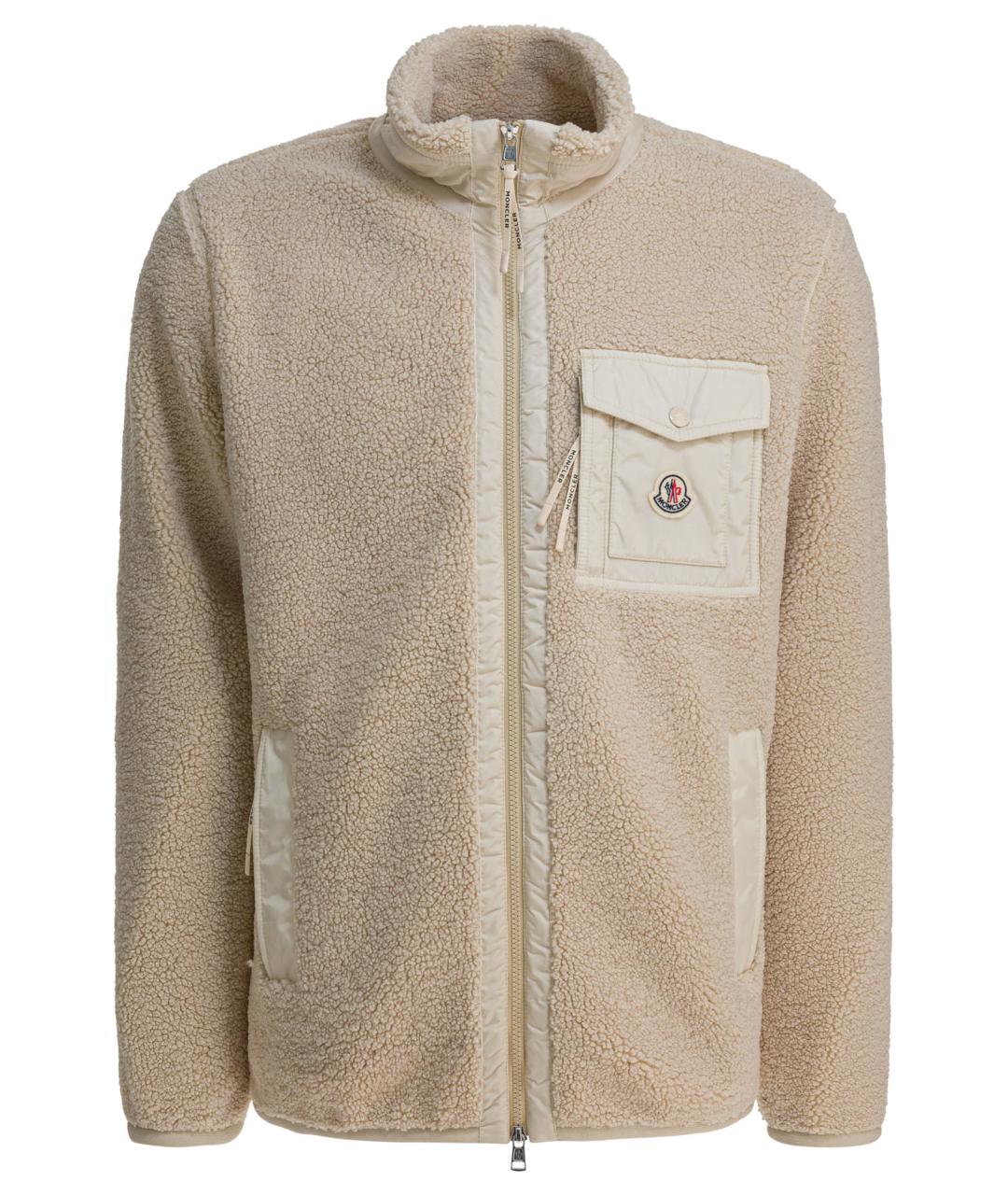 MONCLER Бежевая полиэстеровая куртка, фото 1