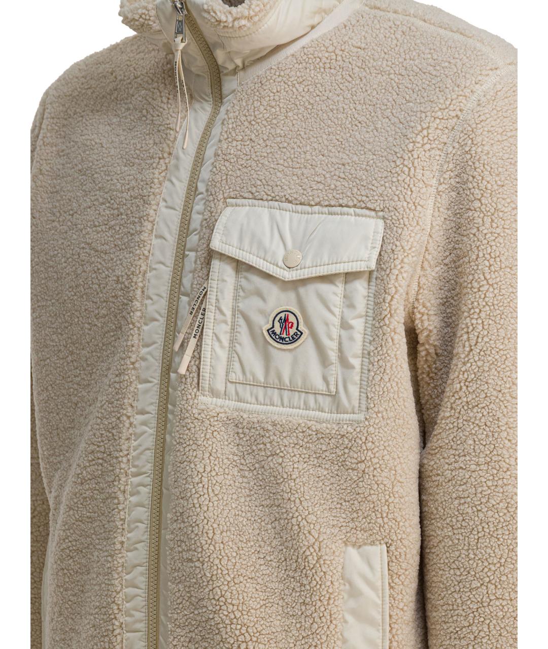 MONCLER Бежевая полиэстеровая куртка, фото 4
