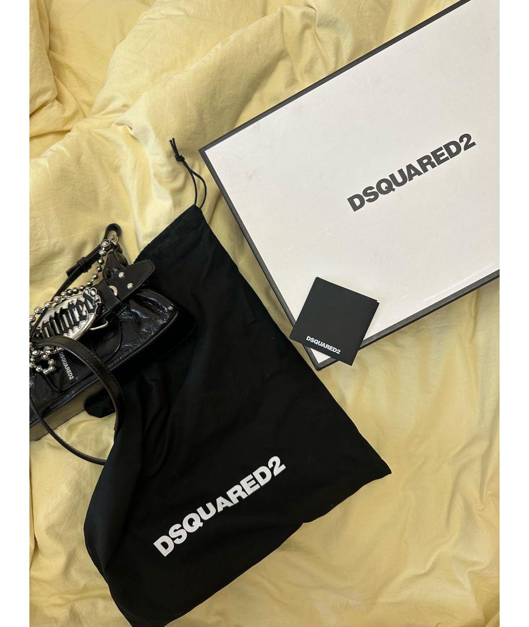 DSQUARED2 Черная кожаная сумка через плечо, фото 4