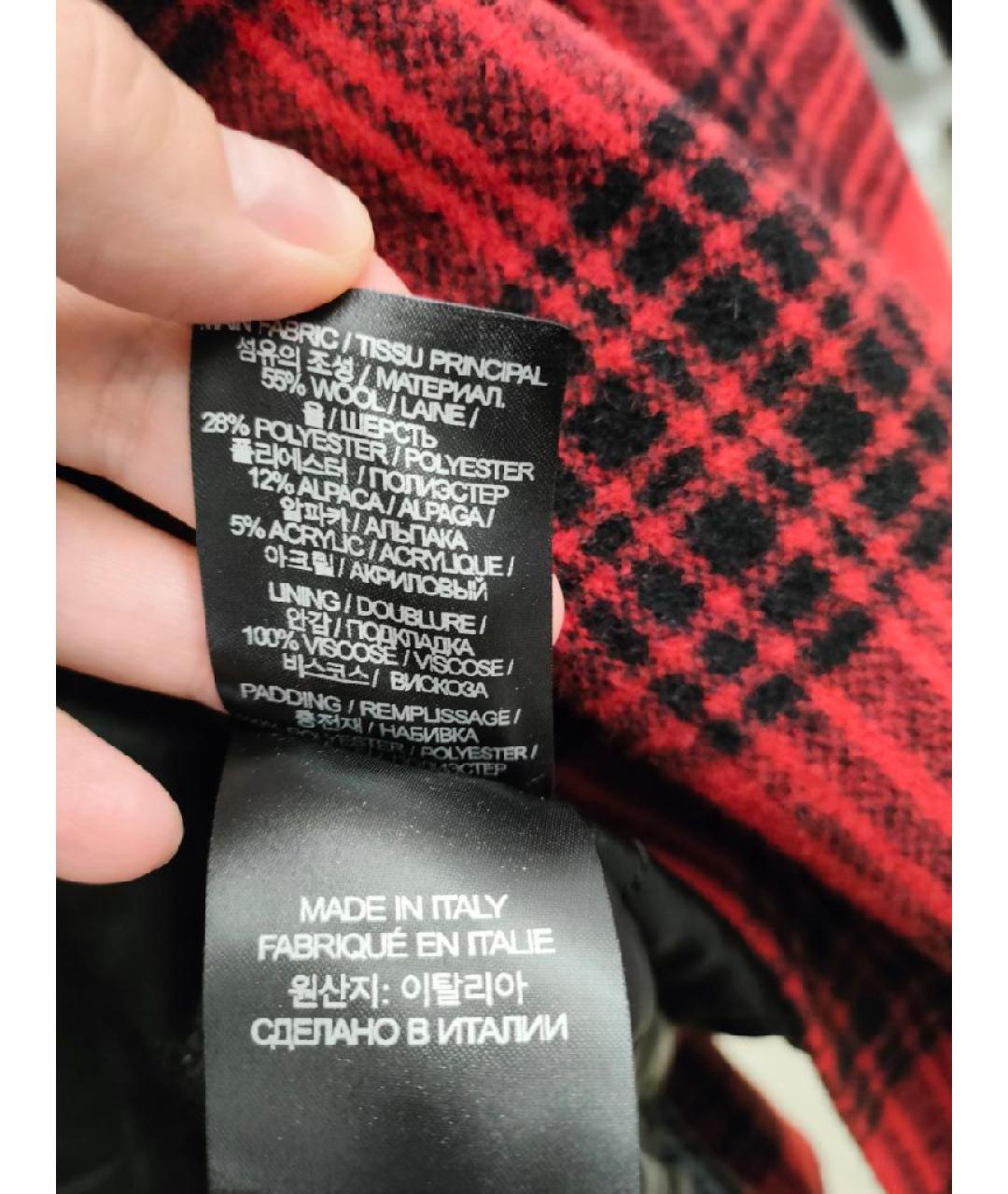 VETEMENTS Красная шерстяная кэжуал рубашка, фото 8