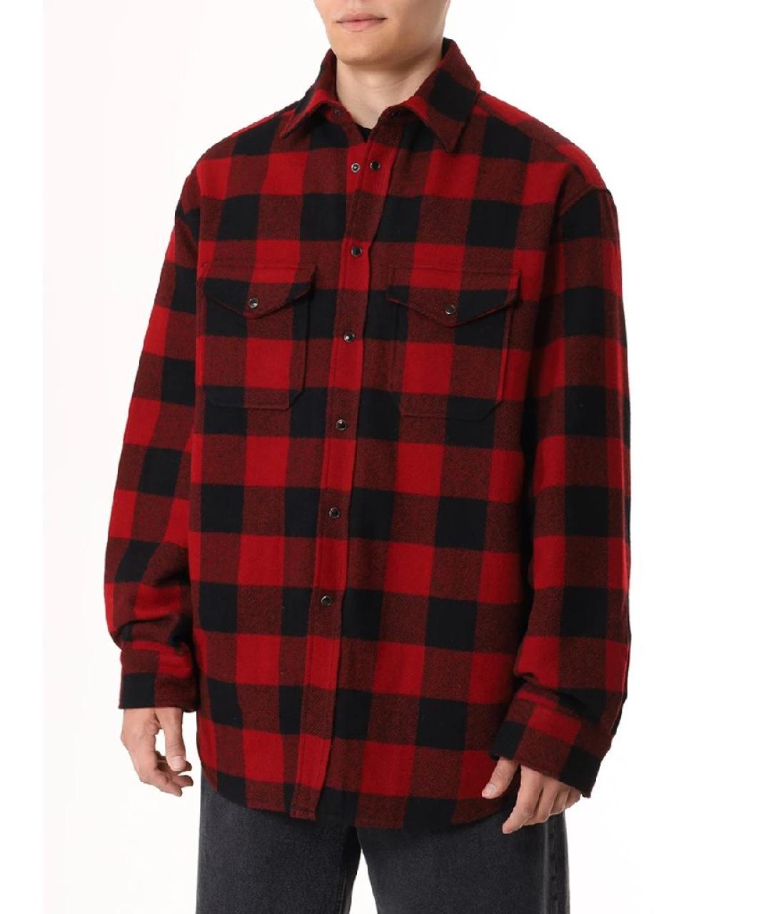 VETEMENTS Красная шерстяная кэжуал рубашка, фото 5