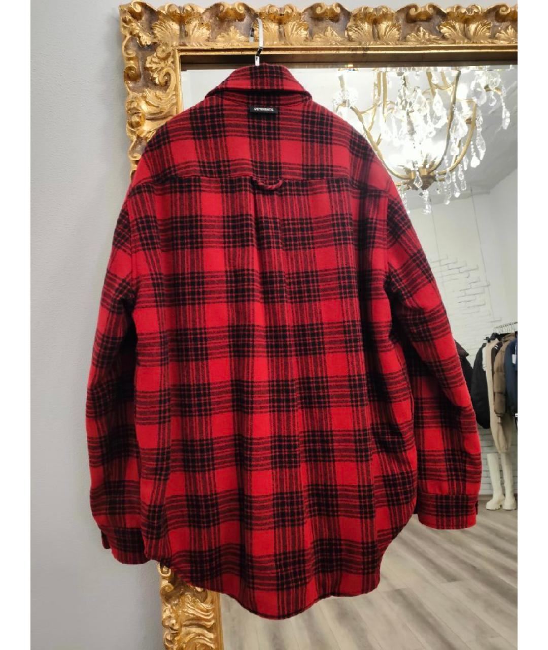 VETEMENTS Красная шерстяная кэжуал рубашка, фото 2
