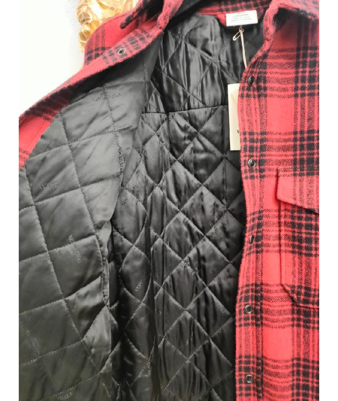 VETEMENTS Красная шерстяная кэжуал рубашка, фото 4