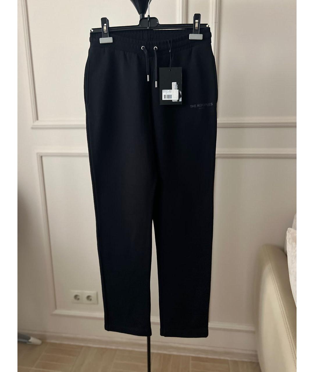 THE KOOPLES Черные хлопковые прямые брюки, фото 4