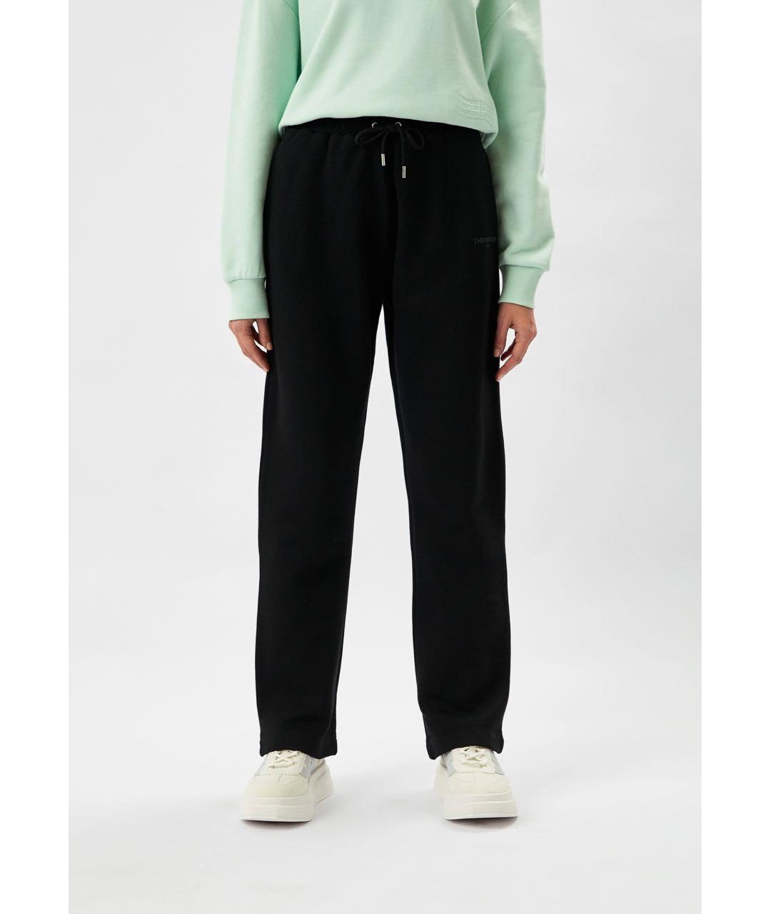 THE KOOPLES Черные хлопковые прямые брюки, фото 2