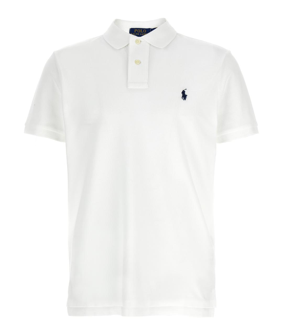 POLO RALPH LAUREN Белое хлопковое поло с коротким рукавом, фото 1
