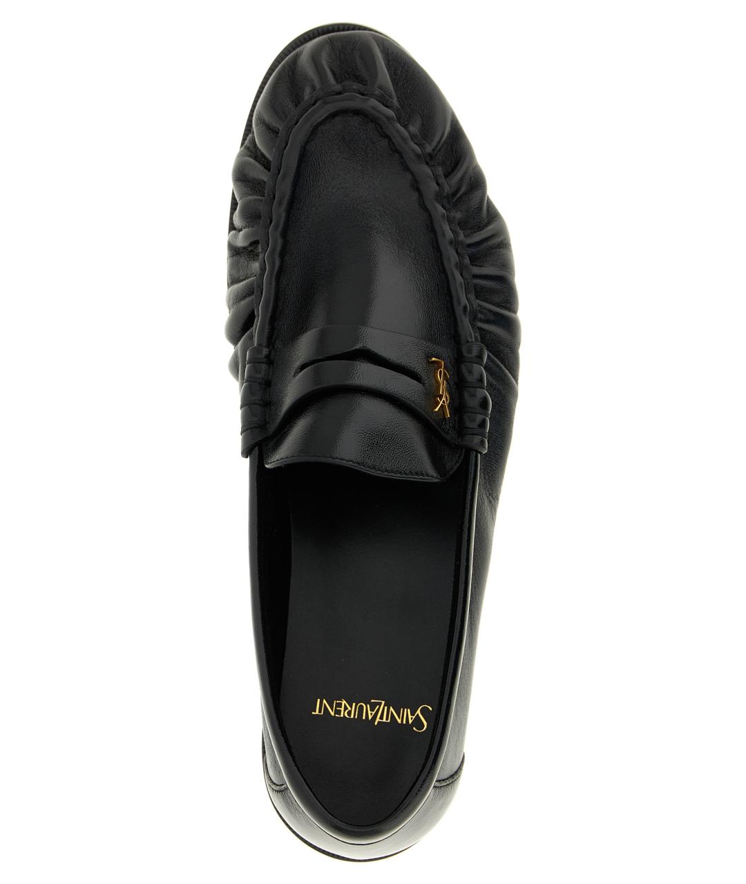 SAINT LAURENT Черные кожаные лоферы, фото 4