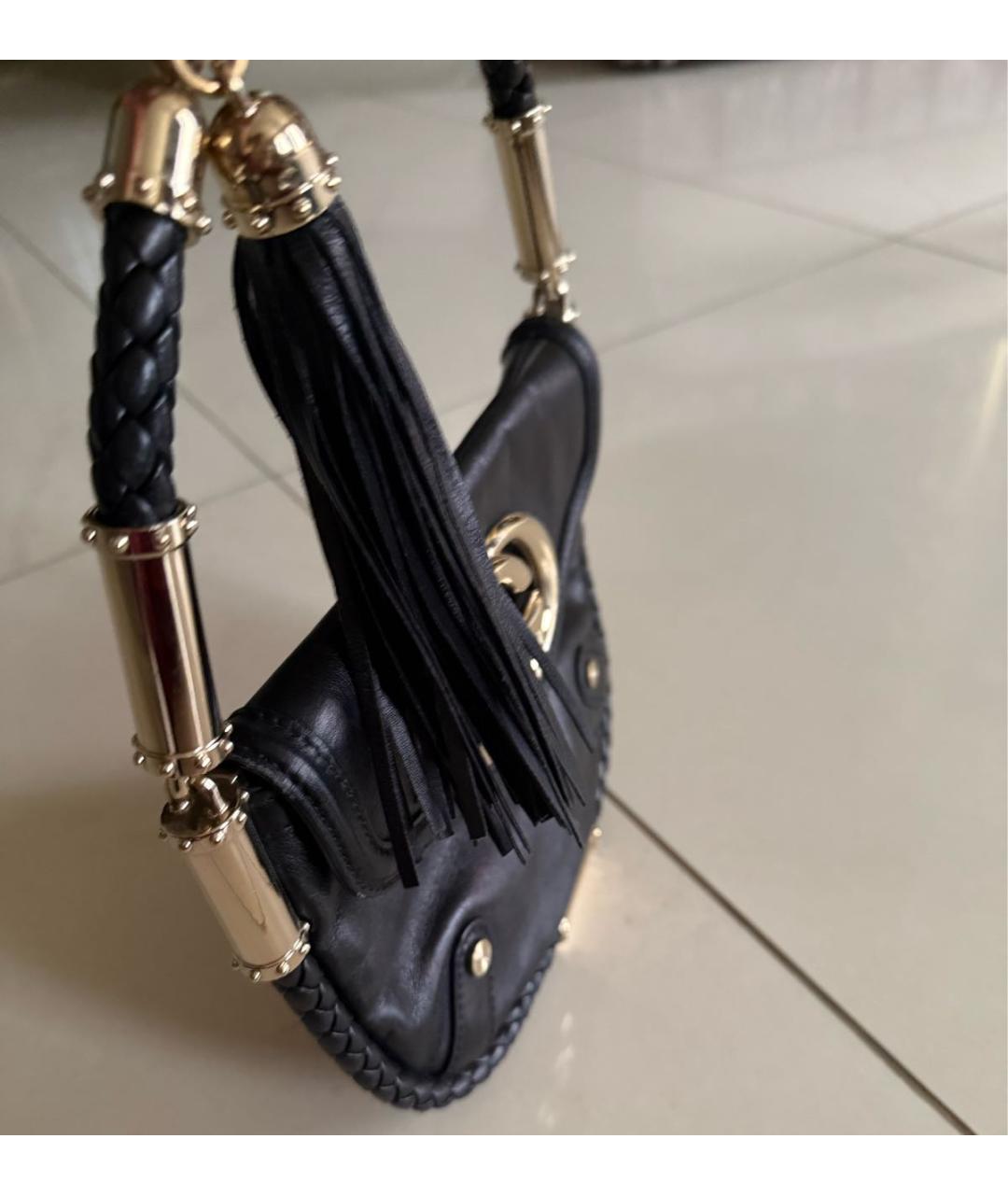 GUCCI Черная кожаная сумка с короткими ручками, фото 2