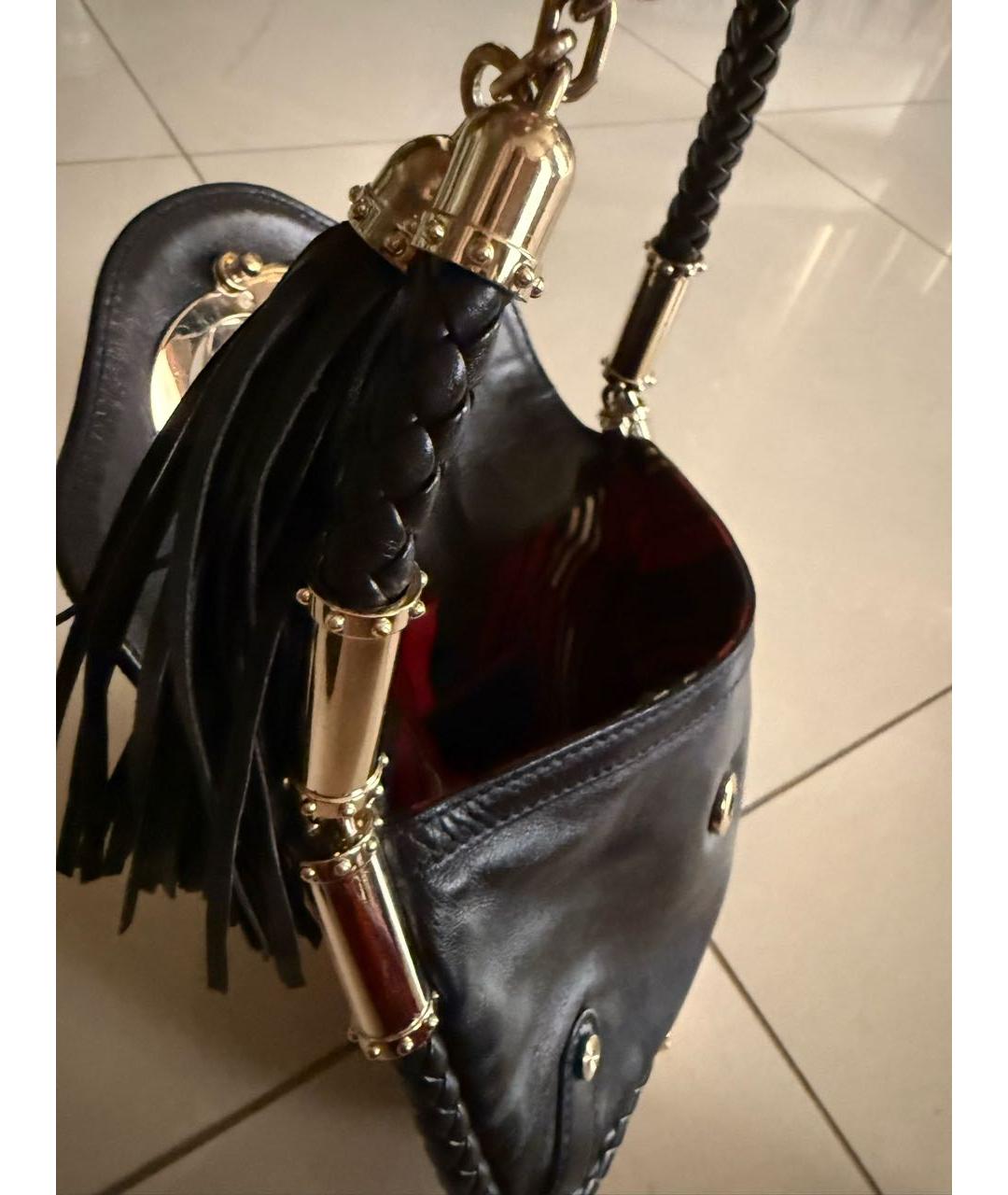 GUCCI Черная кожаная сумка с короткими ручками, фото 4