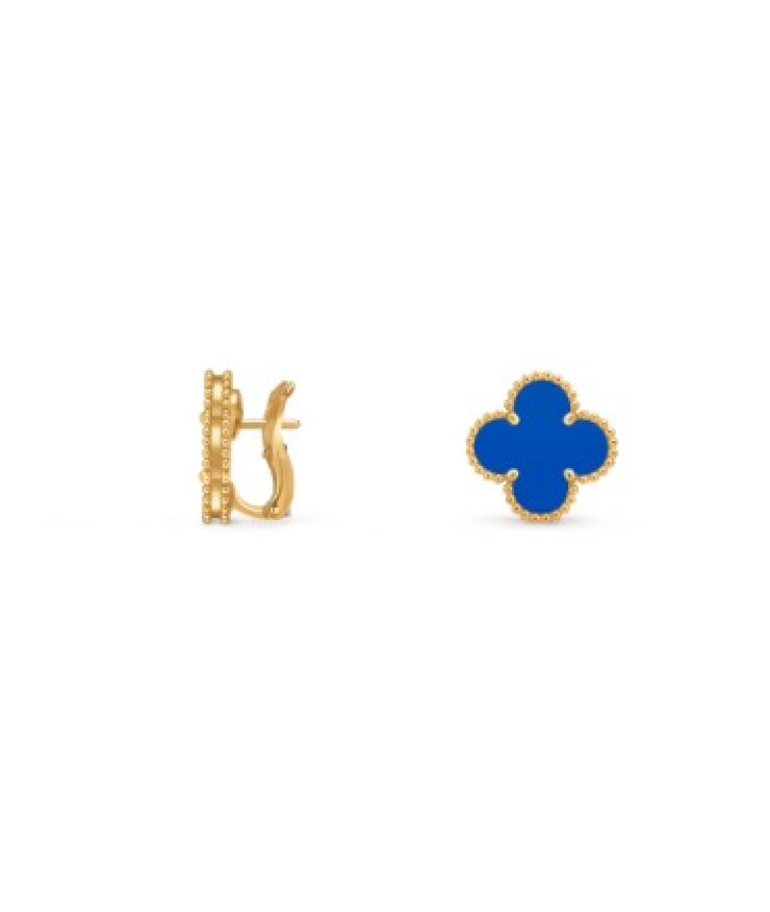VAN CLEEF & ARPELS Синие серьги из желтого золота, фото 5