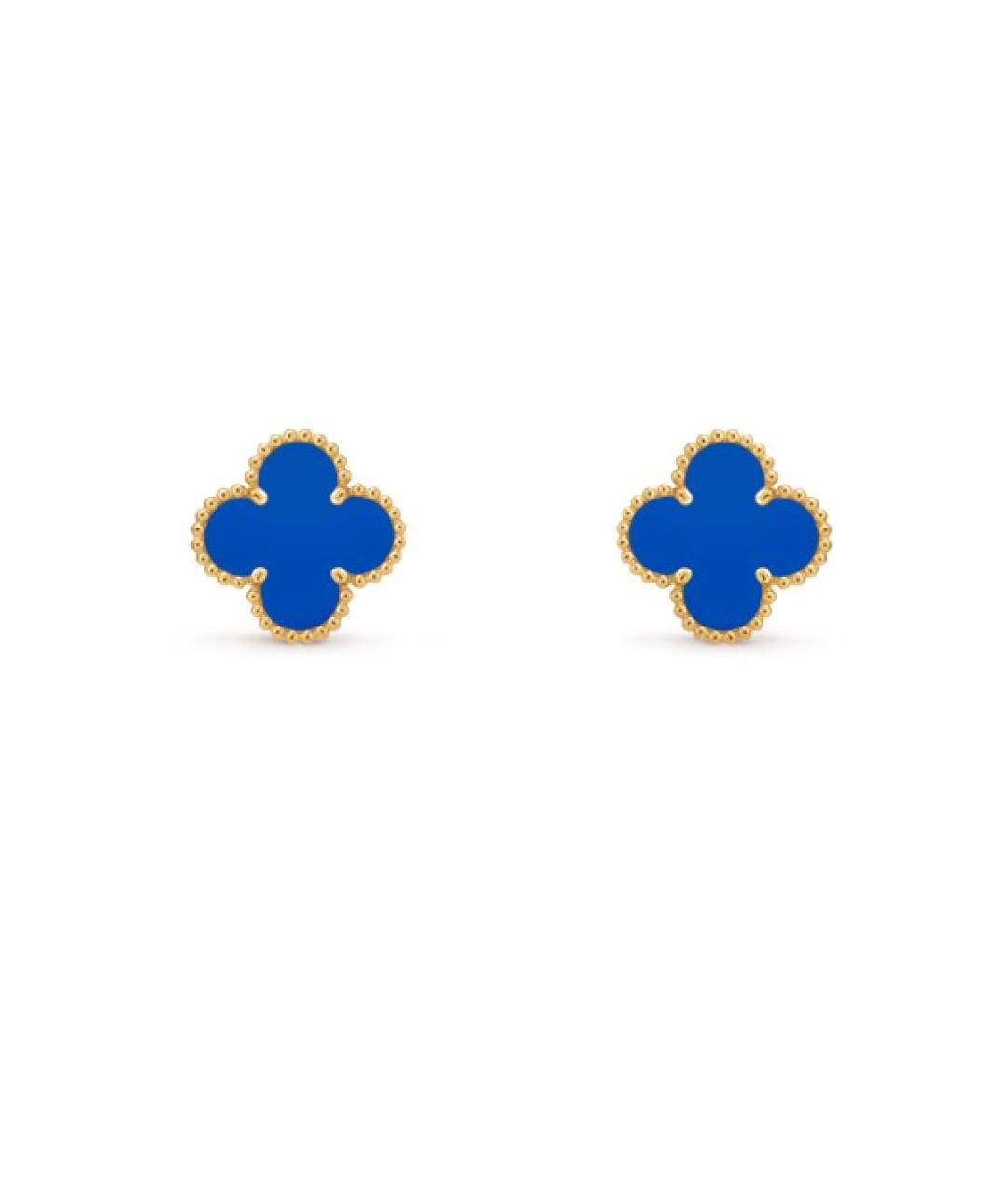 VAN CLEEF & ARPELS Синие серьги из желтого золота, фото 6