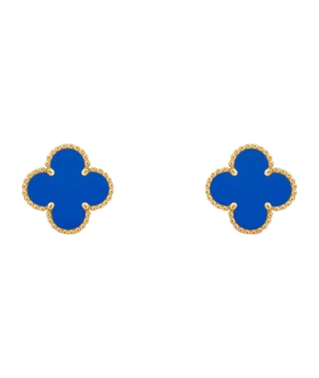 VAN CLEEF & ARPELS Синие серьги из желтого золота, фото 1
