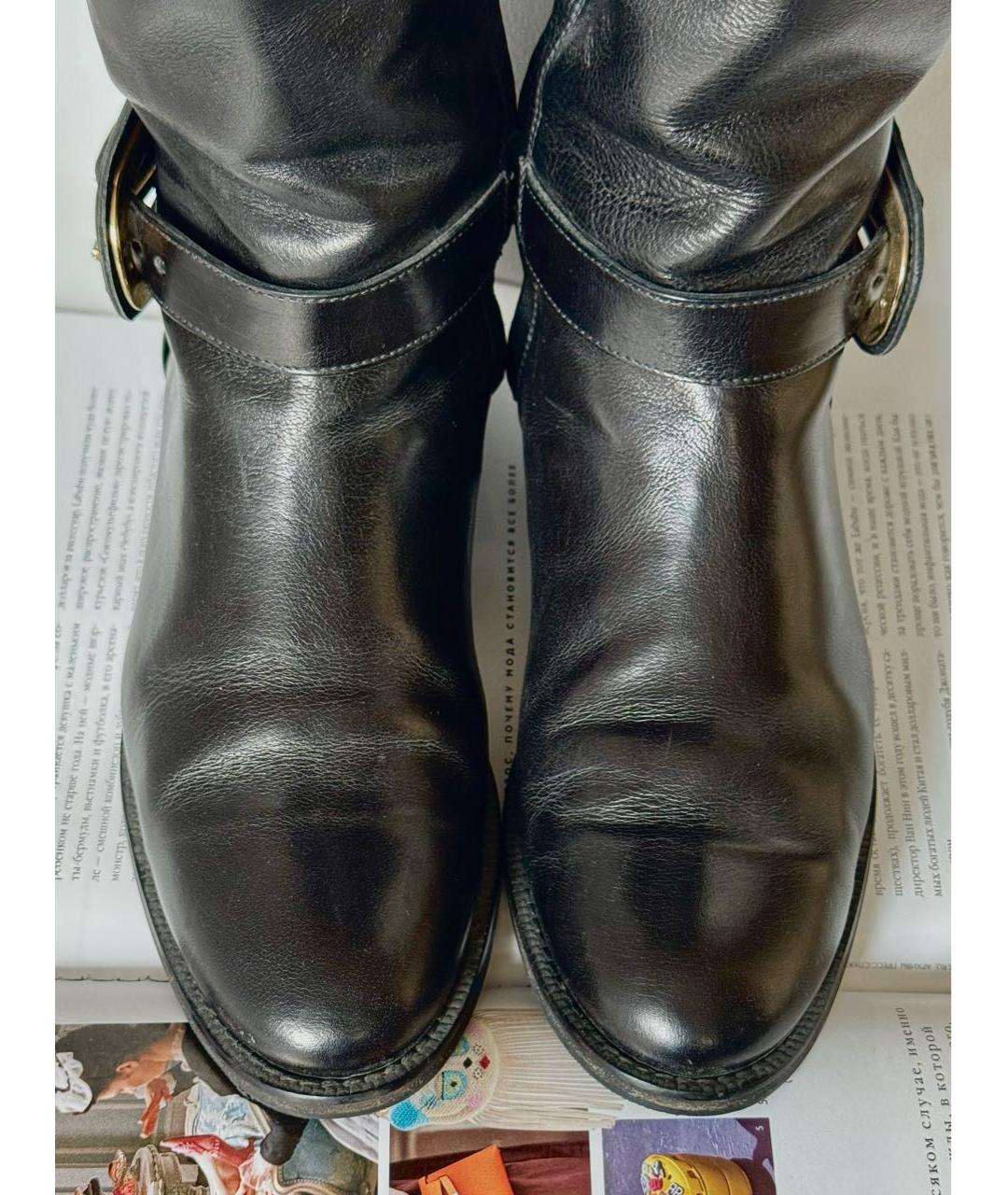 BURBERRY Черные кожаные сапоги, фото 3