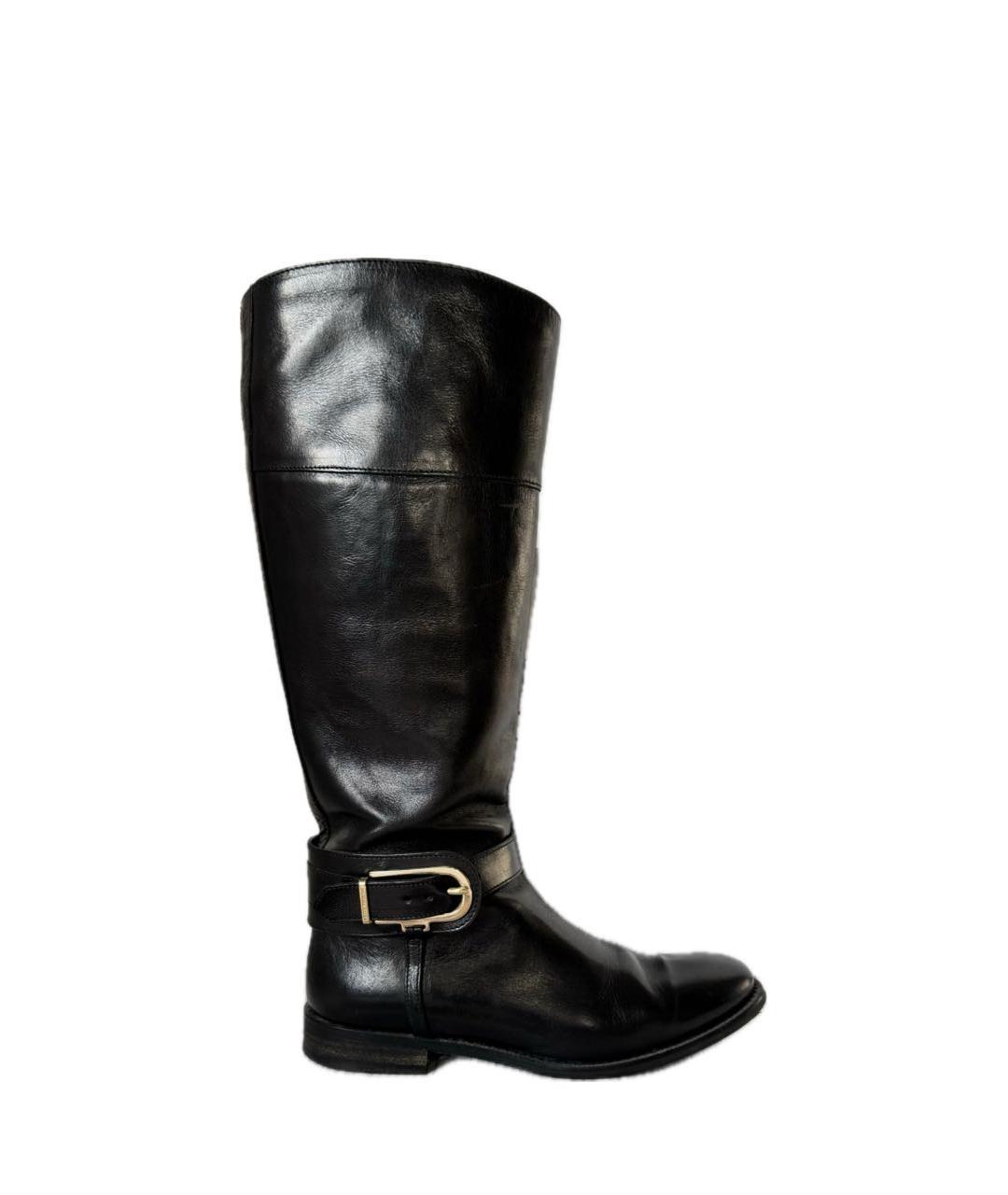 BURBERRY Черные кожаные сапоги, фото 1
