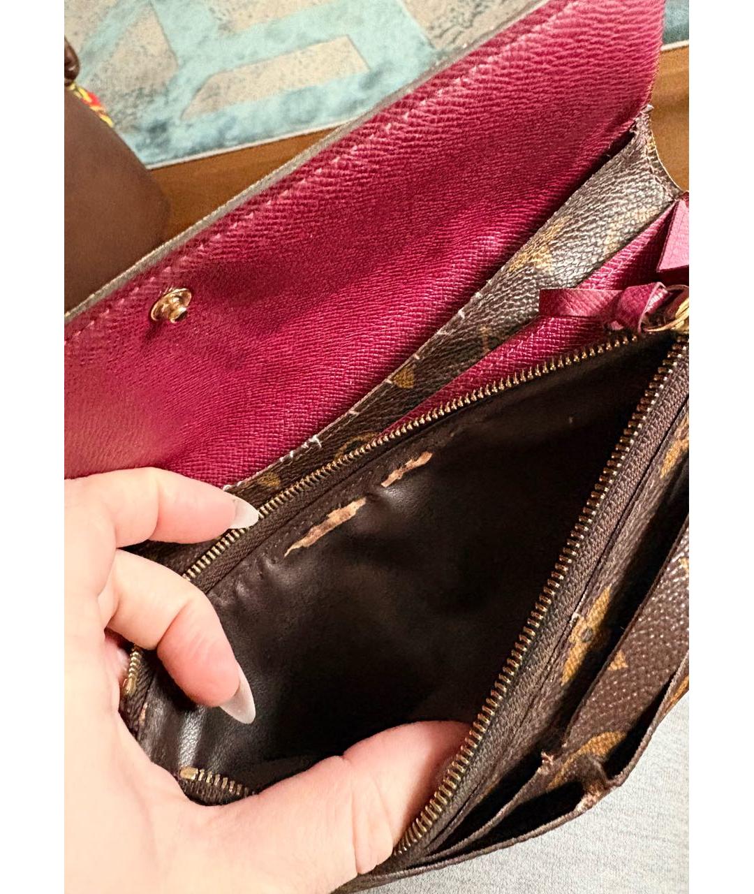 LOUIS VUITTON Коричневый кошелек, фото 4