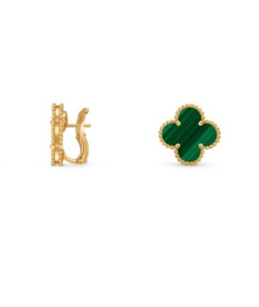 VAN CLEEF & ARPELS Зеленые серьги из желтого золота, фото 4