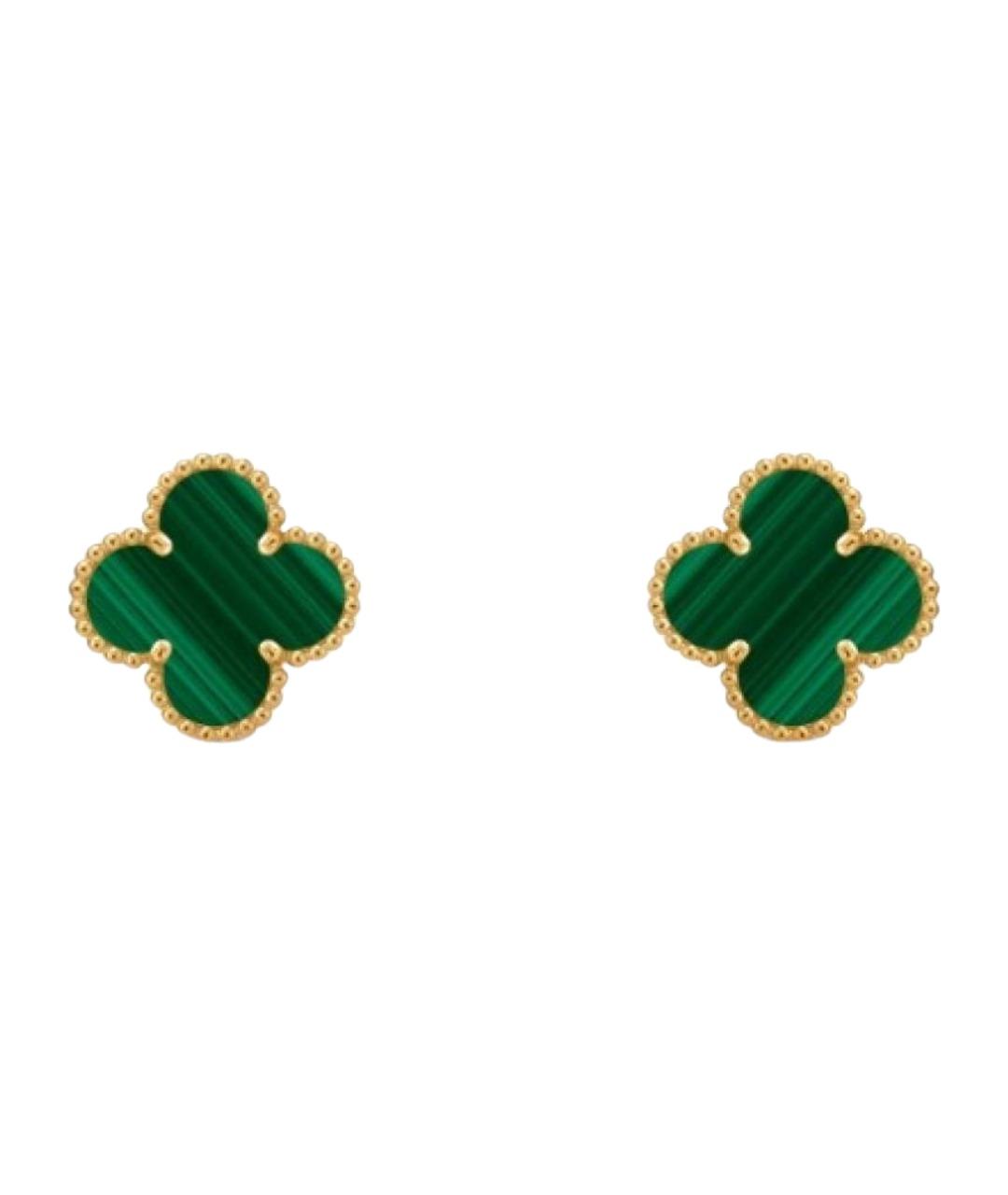 VAN CLEEF & ARPELS Зеленые серьги из желтого золота, фото 1