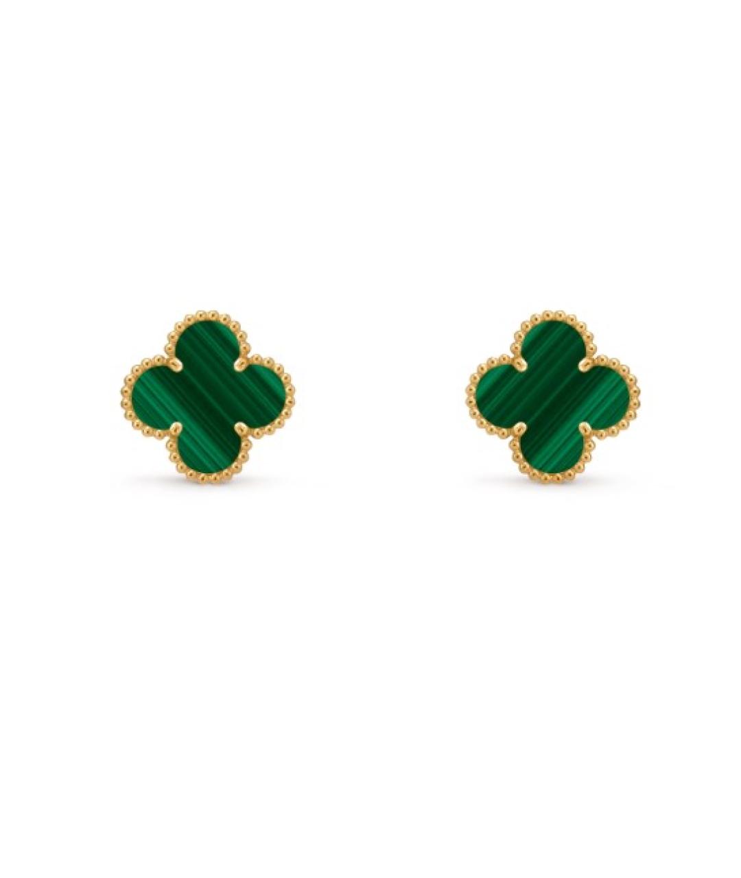 VAN CLEEF & ARPELS Зеленые серьги из желтого золота, фото 5