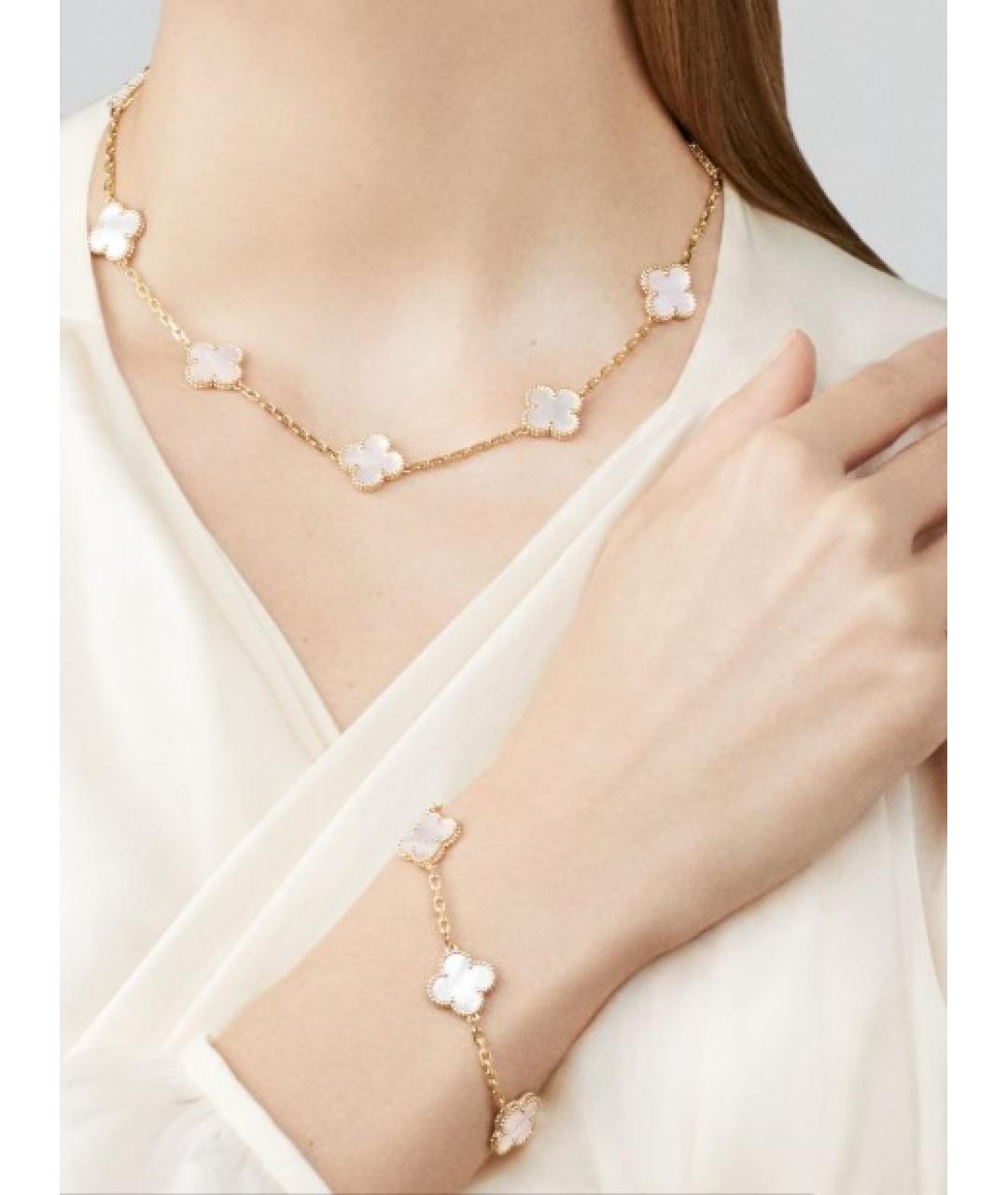 VAN CLEEF & ARPELS Белое колье из желтого золота, фото 2