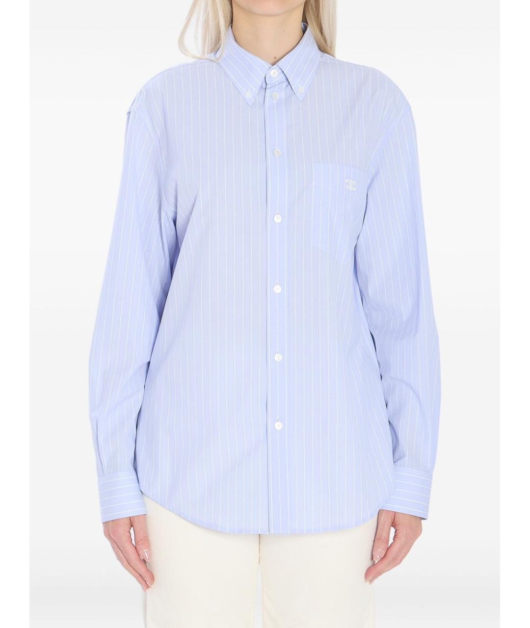 CELINE Голубая хлопковая рубашка, фото 2