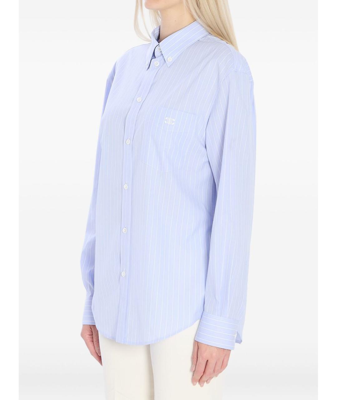CELINE Голубая хлопковая рубашка, фото 3