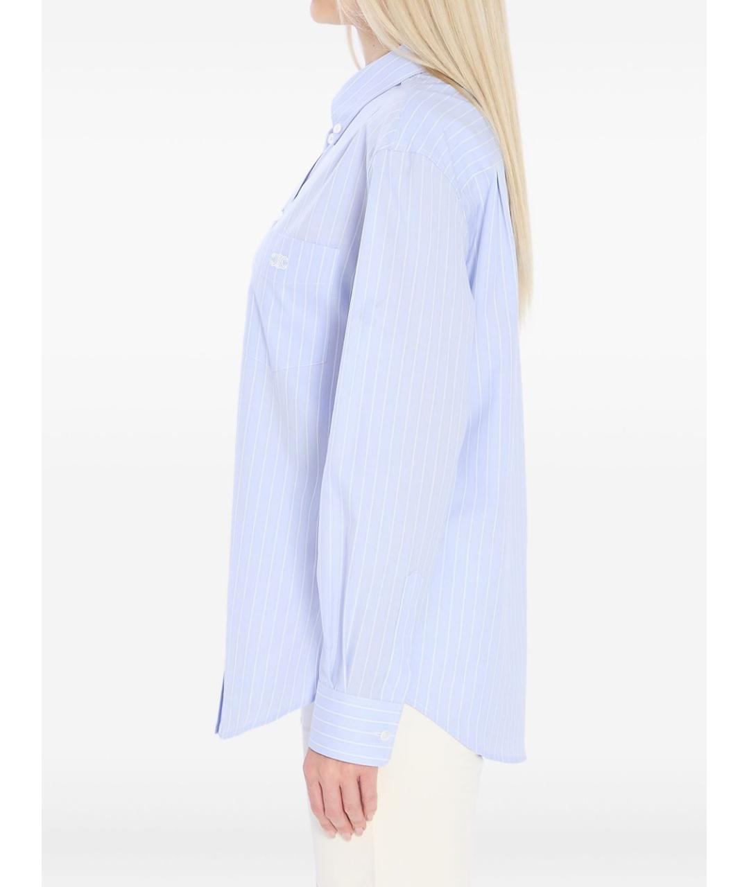 CELINE Голубая хлопковая рубашка, фото 5