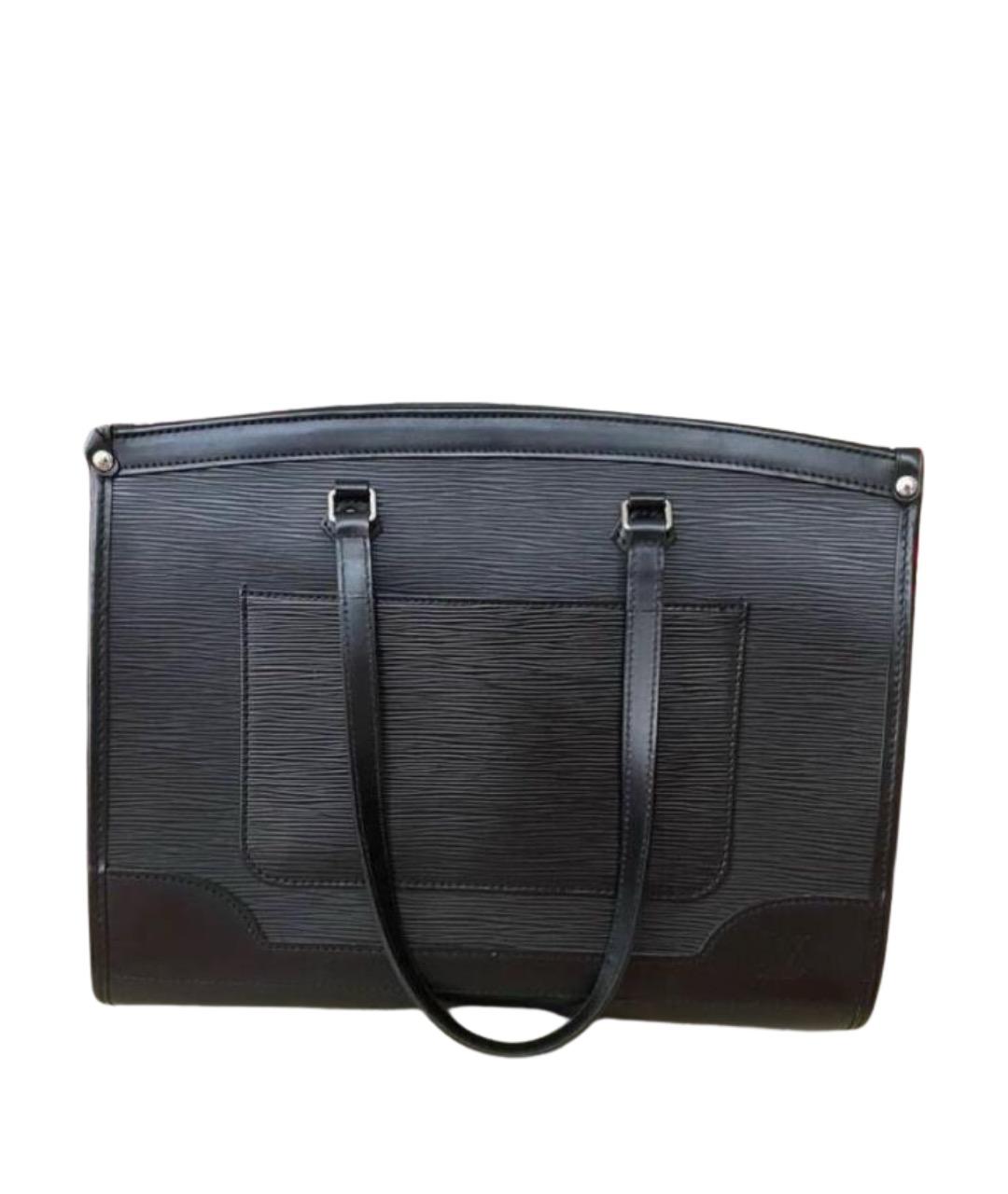 LOUIS VUITTON Черная кожаная сумка тоут, фото 1