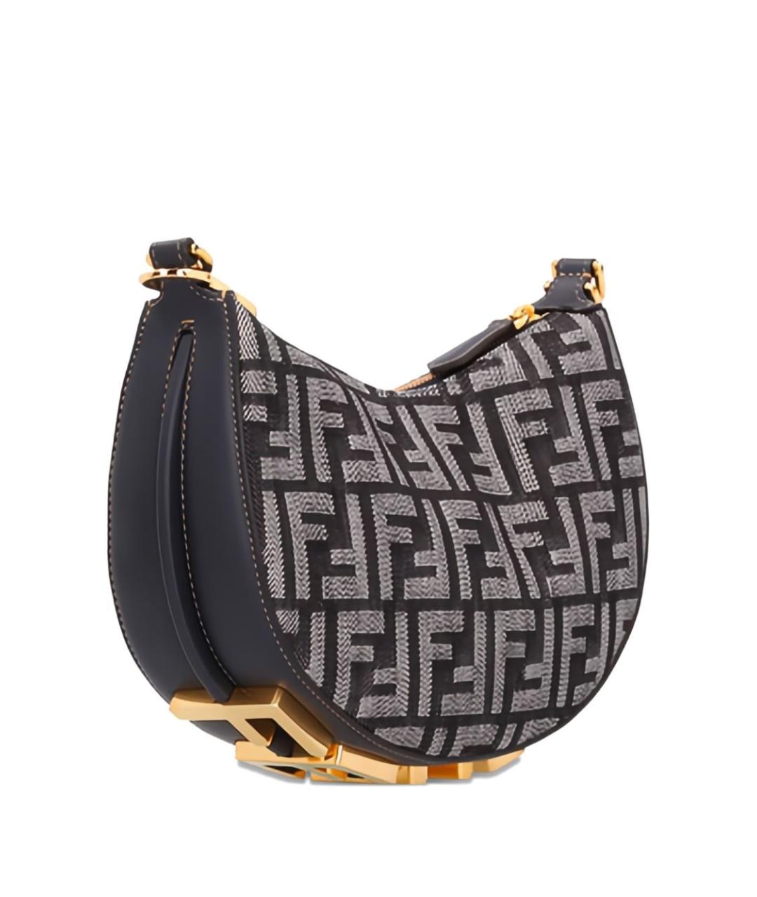 FENDI Синяя тканевая сумка через плечо, фото 3