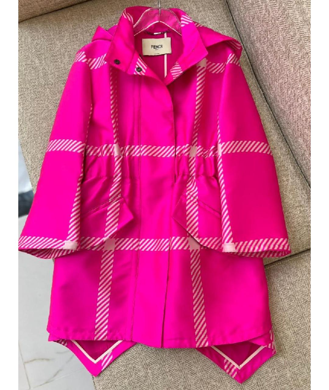 FENDI Розовая полиамидовая куртка, фото 10