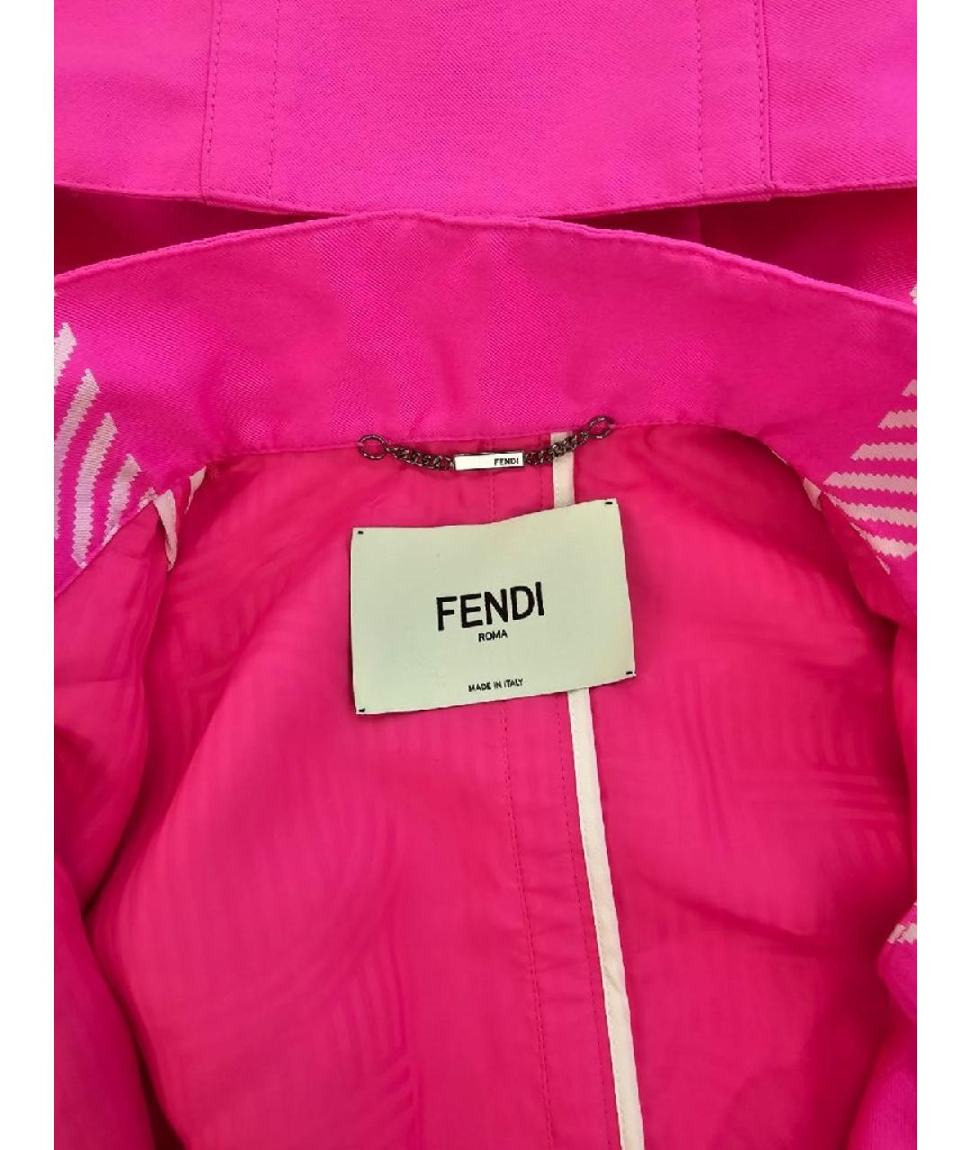 FENDI Розовая полиамидовая куртка, фото 3