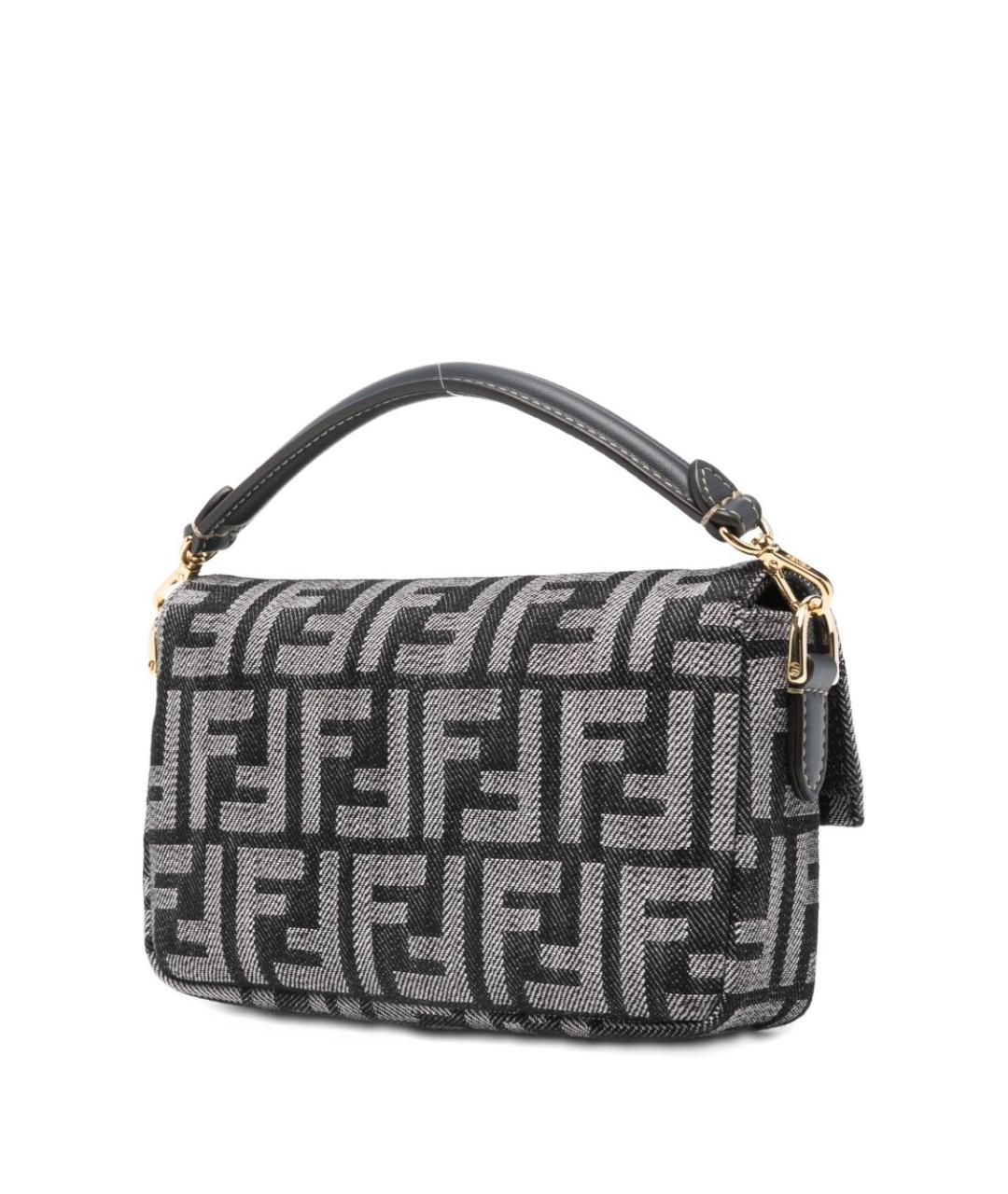 FENDI Синяя тканевая сумка с короткими ручками, фото 3