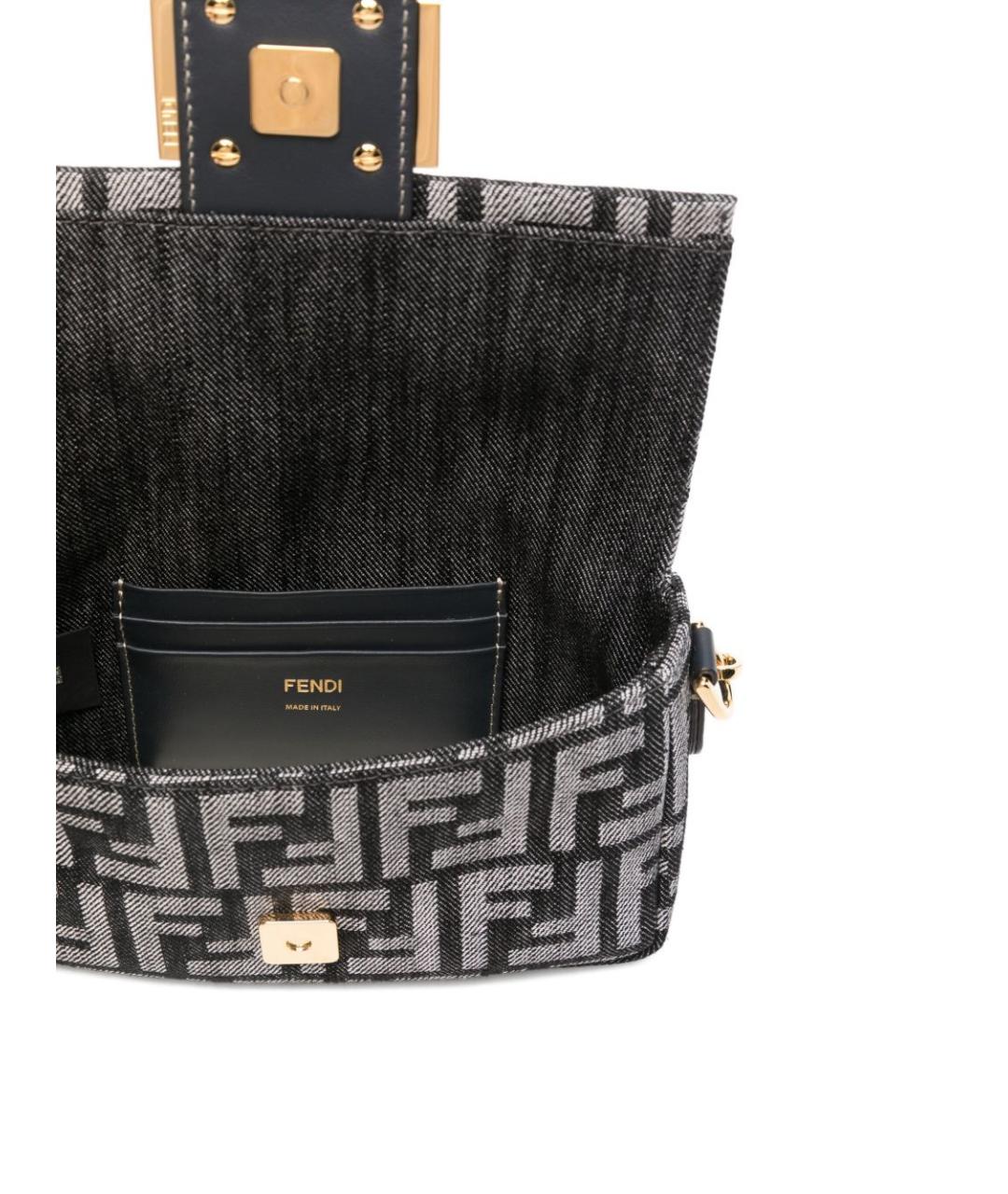 FENDI Синяя тканевая сумка с короткими ручками, фото 4