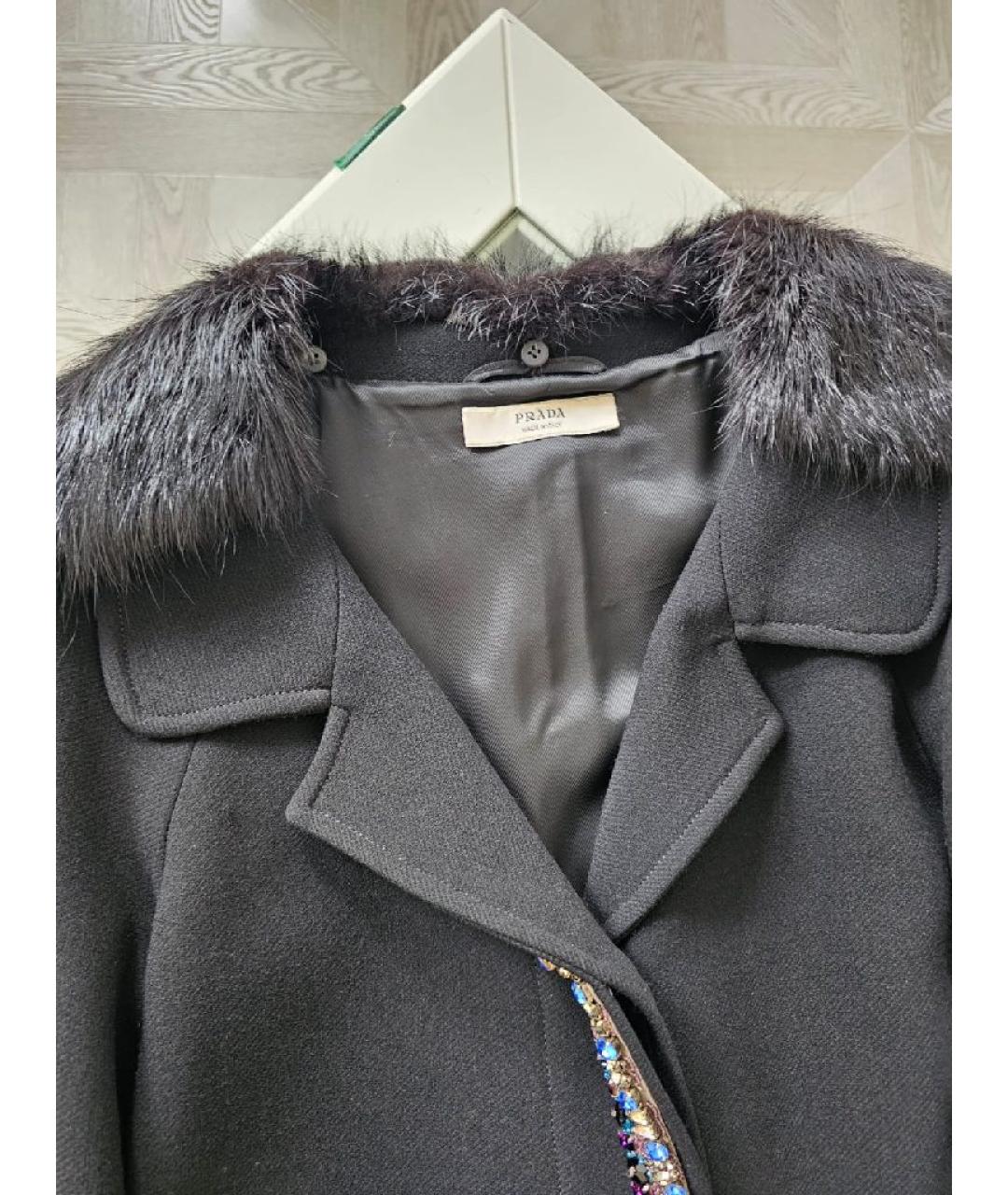 PRADA Черное полиамидовое пальто, фото 6