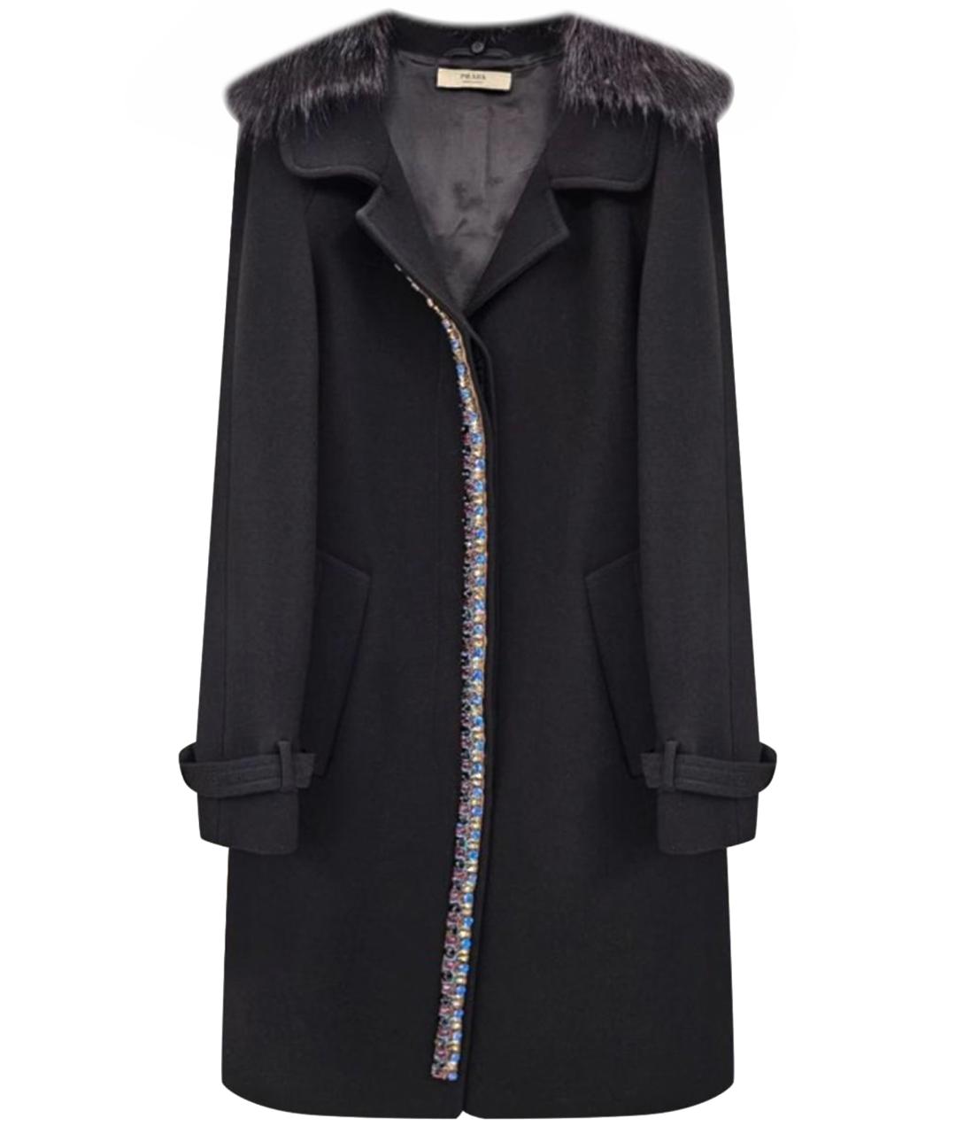 PRADA Черное полиамидовое пальто, фото 1