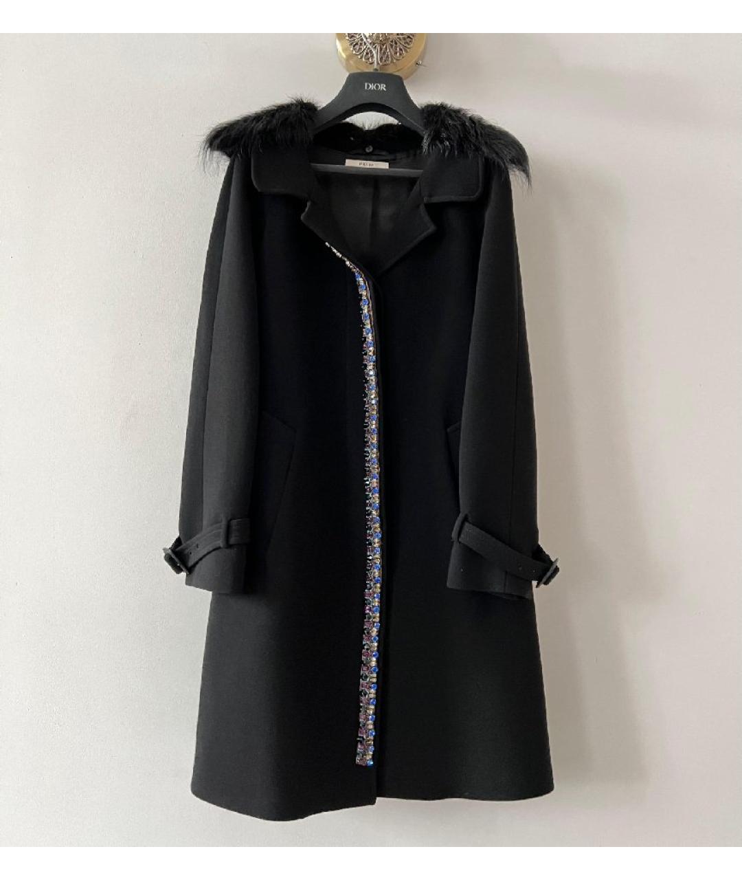 PRADA Черное полиамидовое пальто, фото 8