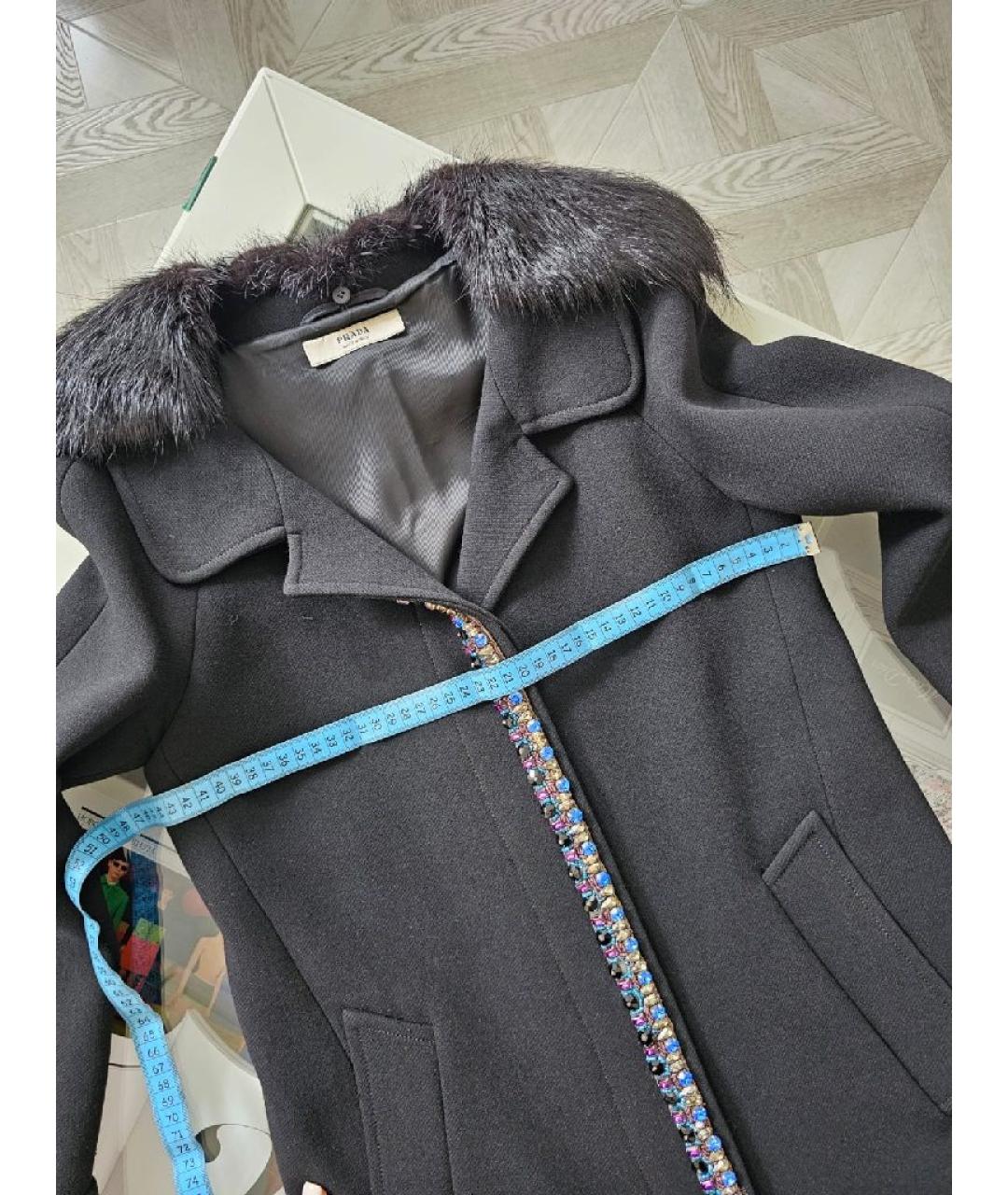 PRADA Черное полиамидовое пальто, фото 3