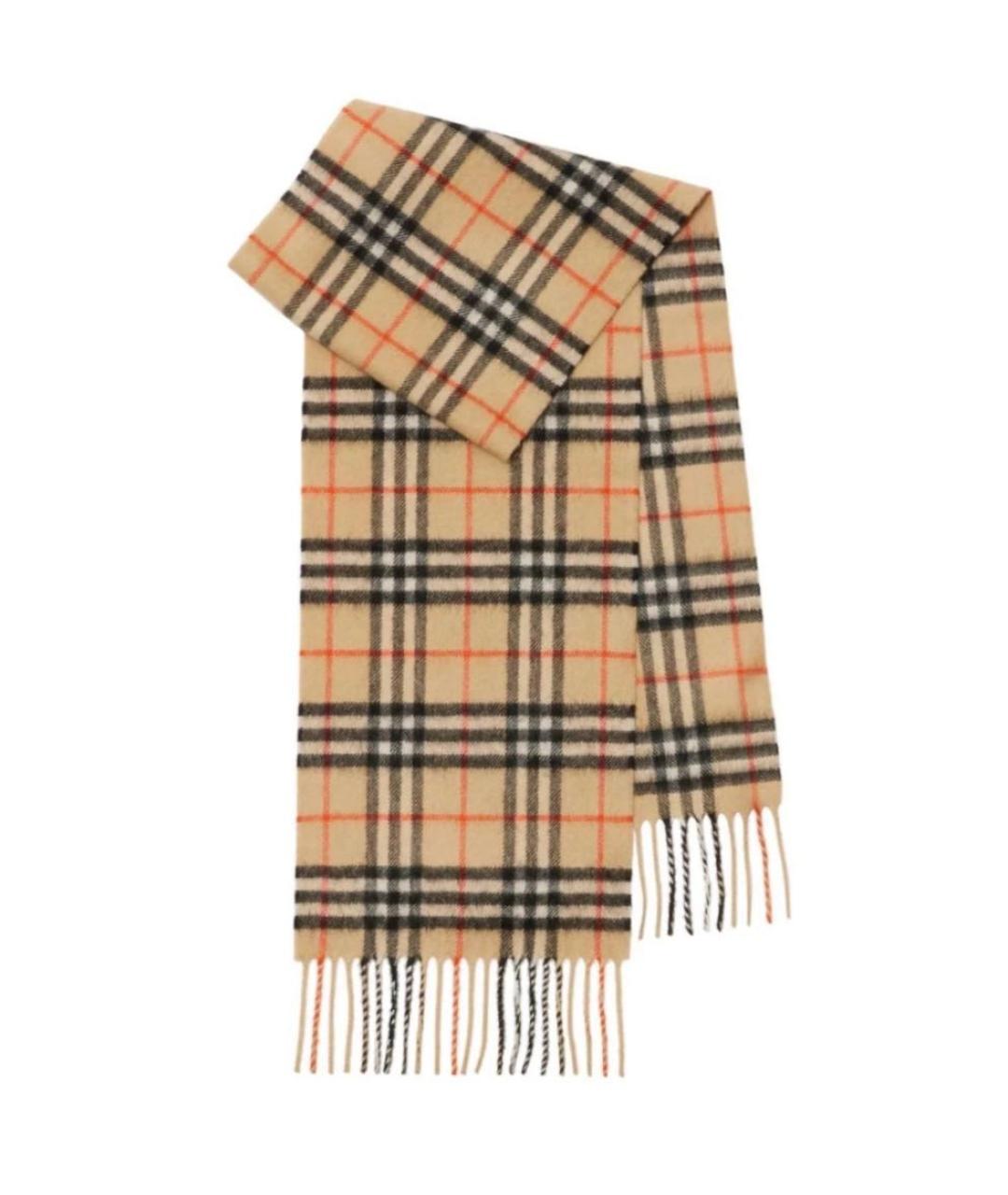 BURBERRY Коричневый кашемировый шарф, фото 1