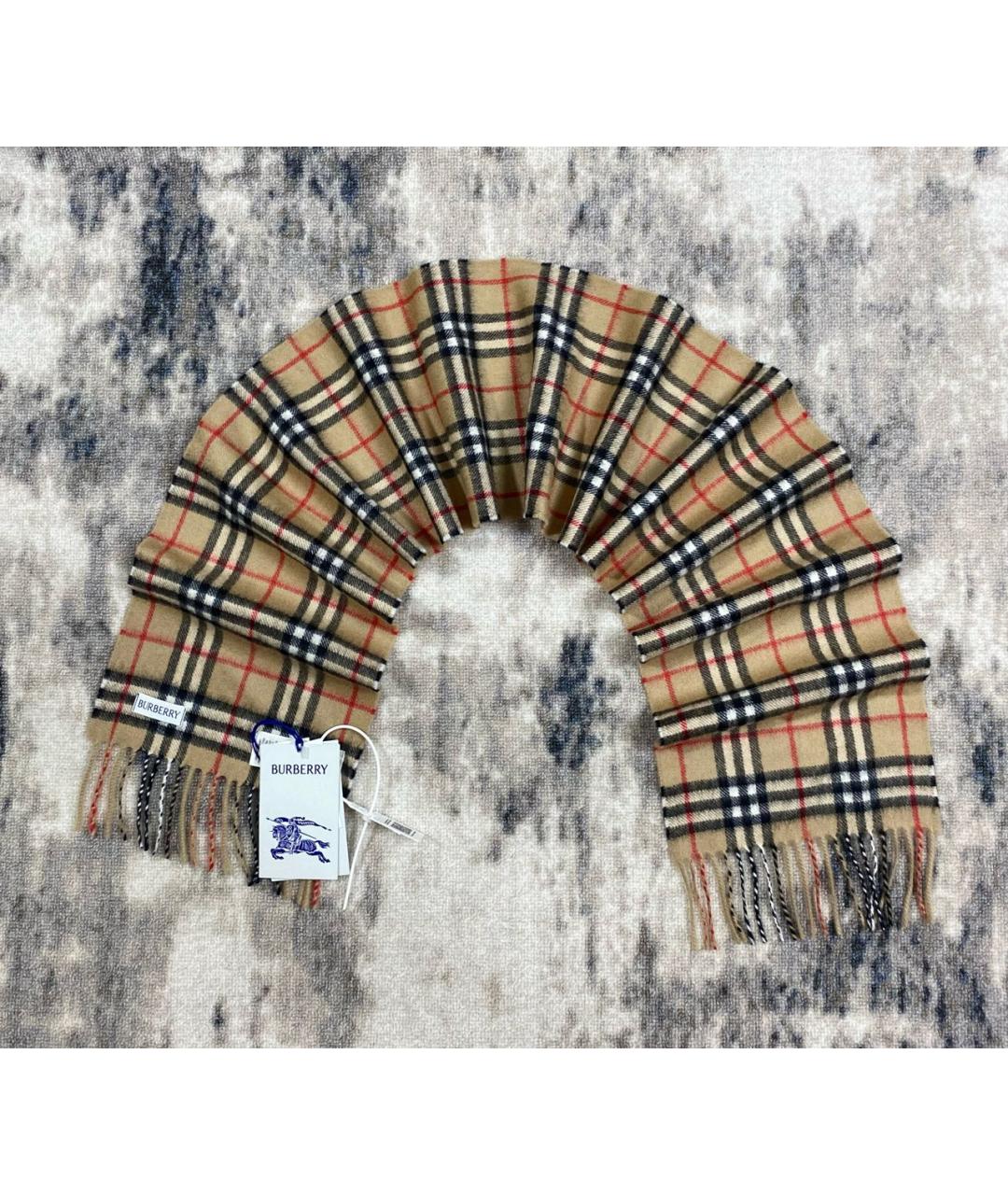 BURBERRY Коричневый кашемировый шарф, фото 3
