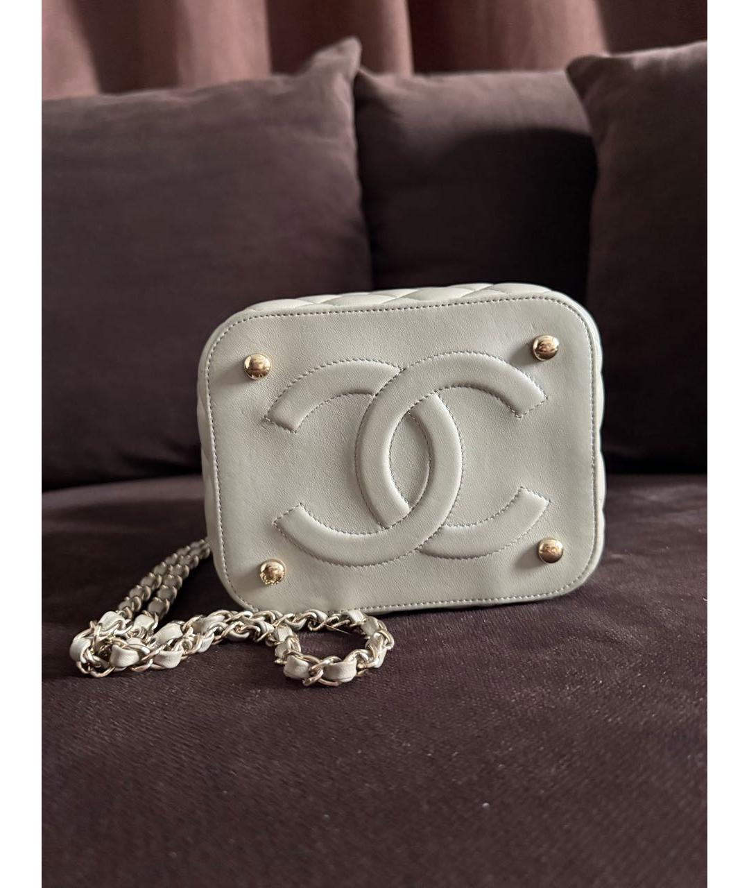 CHANEL Антрацитовая кожаная сумка через плечо, фото 4