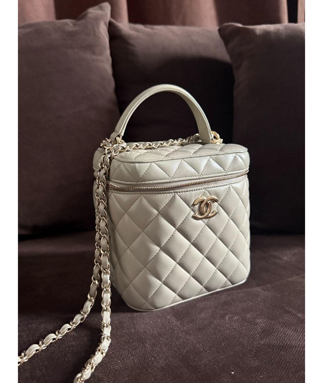 CHANEL Антрацитовая кожаная сумка через плечо, фото 8