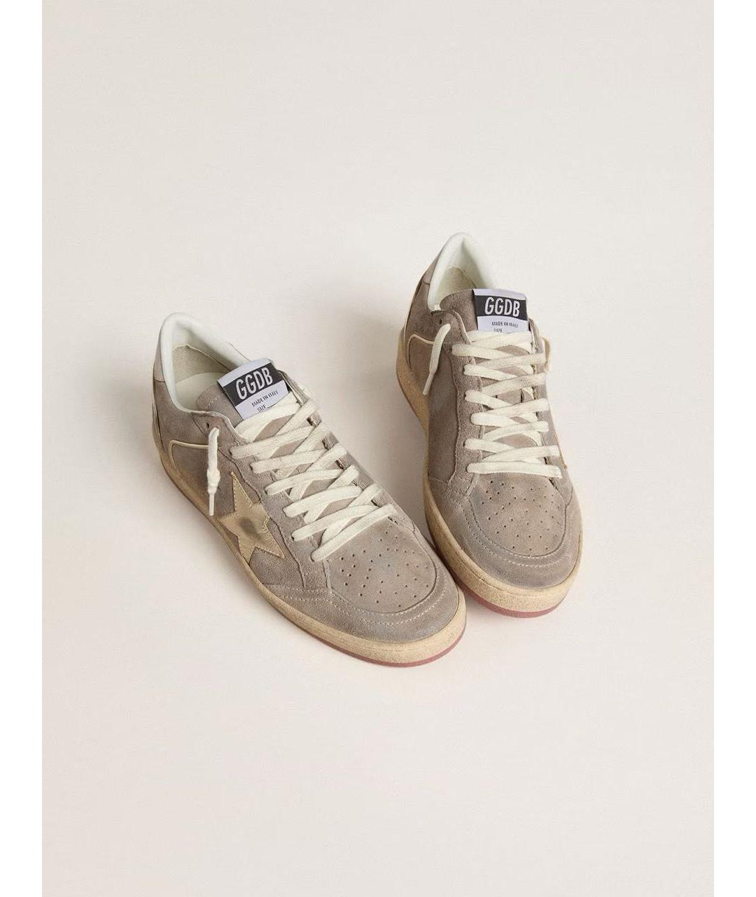 GOLDEN GOOSE DELUXE BRAND Бежевые кожаные кроссовки, фото 2